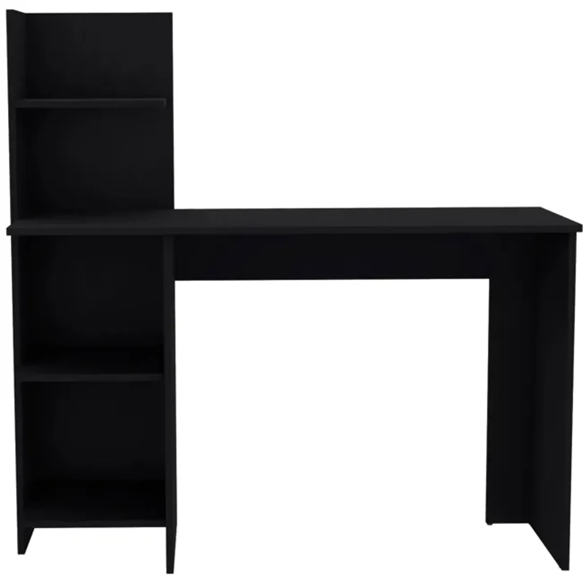 Vilna 120 Writing Desk , Four Shelves -Black