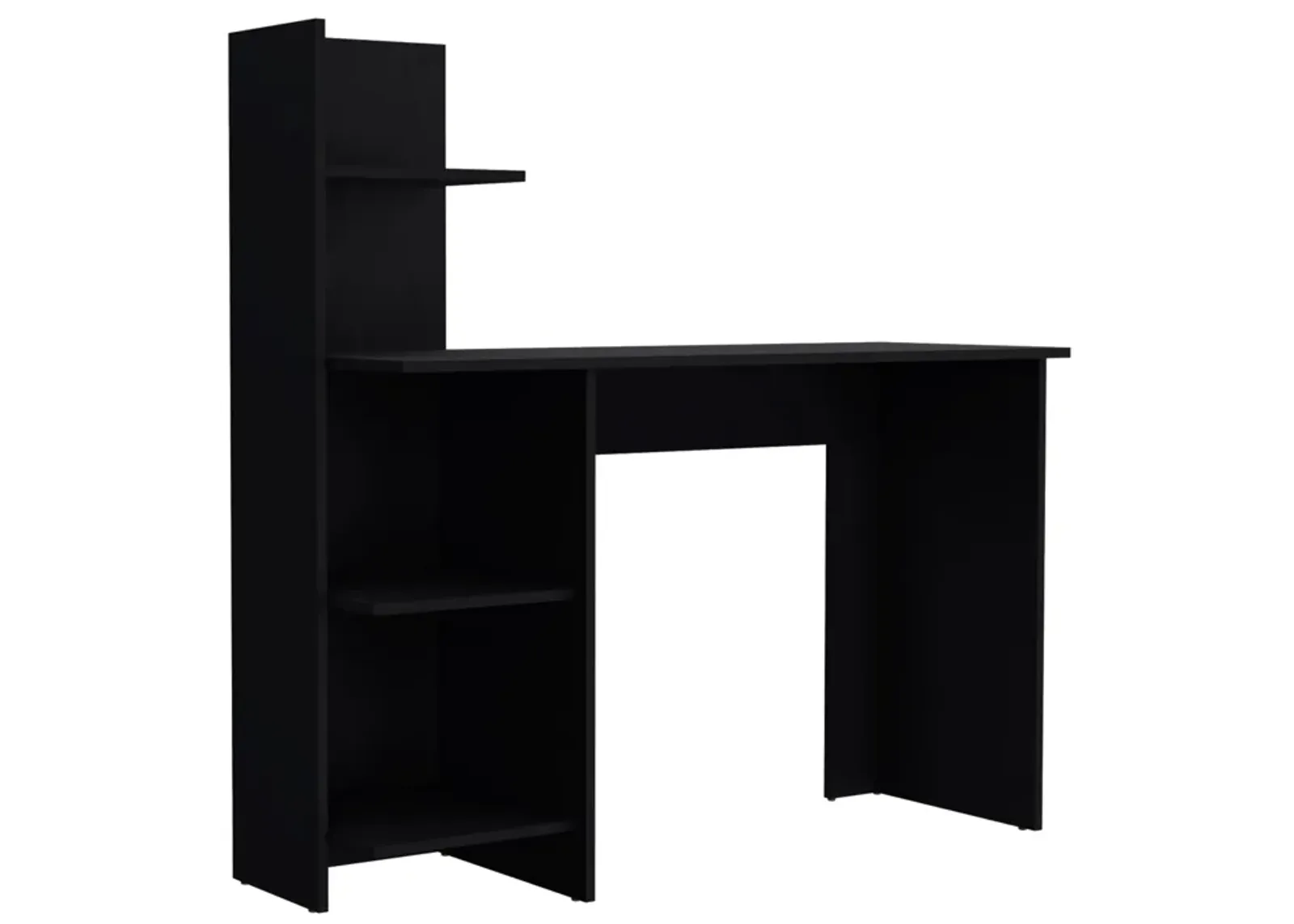 Vilna 120 Writing Desk , Four Shelves -Black