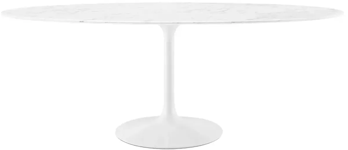 Modway - Lippa 78" Oval Artificial Marble Dining Table White