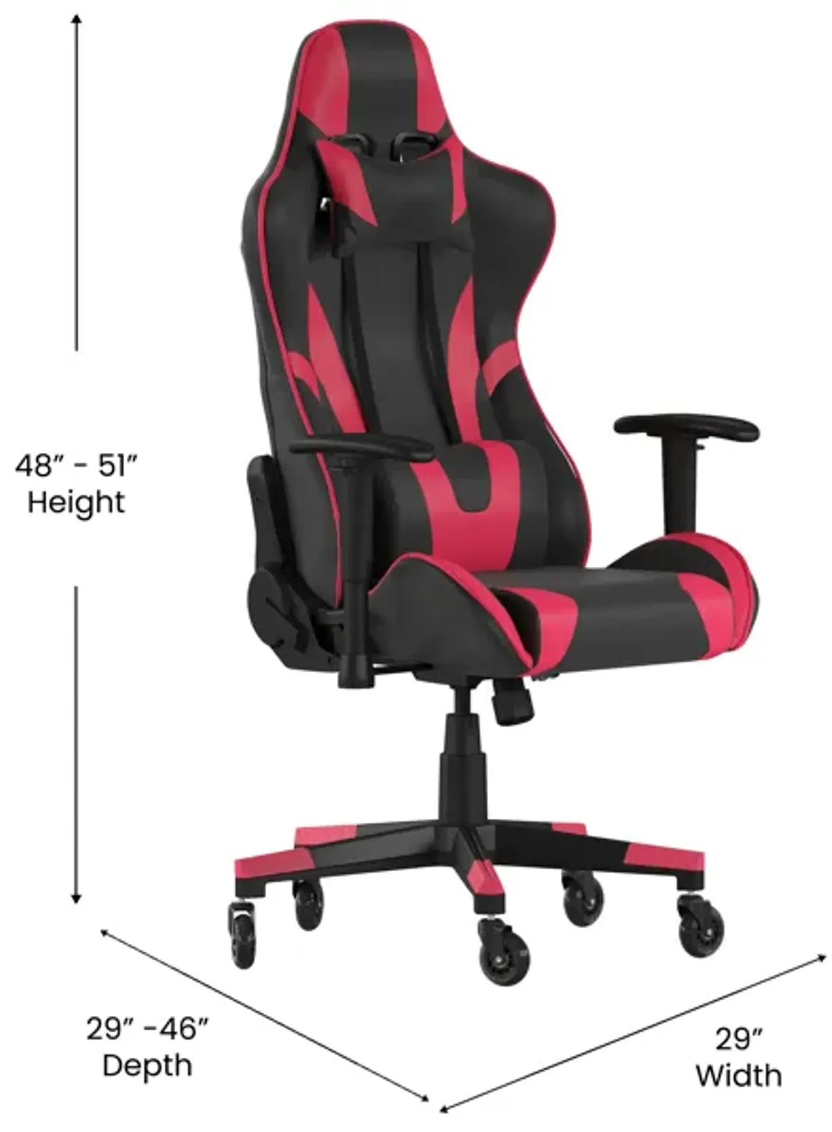 X20 Gaming Chair Racing Office Computer PC Adjustable Chair with Reclining Back and Transparent Roller Wheels in   LeatherSoft