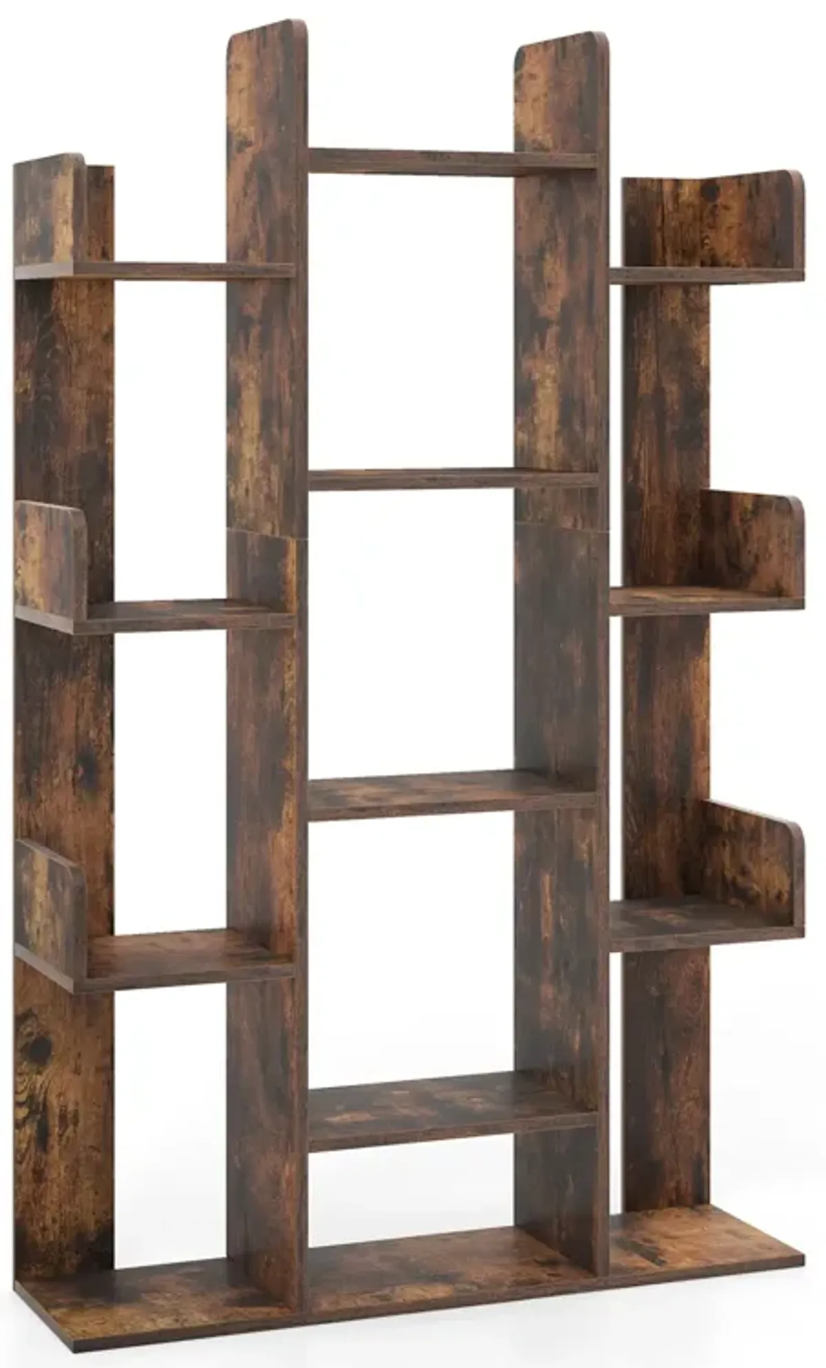 Tree-Shaped Bookshelf with 13 Compartments