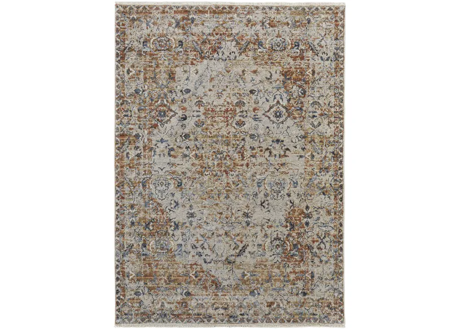 Kaia 39HVF Tan/Ivory/Orange 9'8" x 12'8" Rug