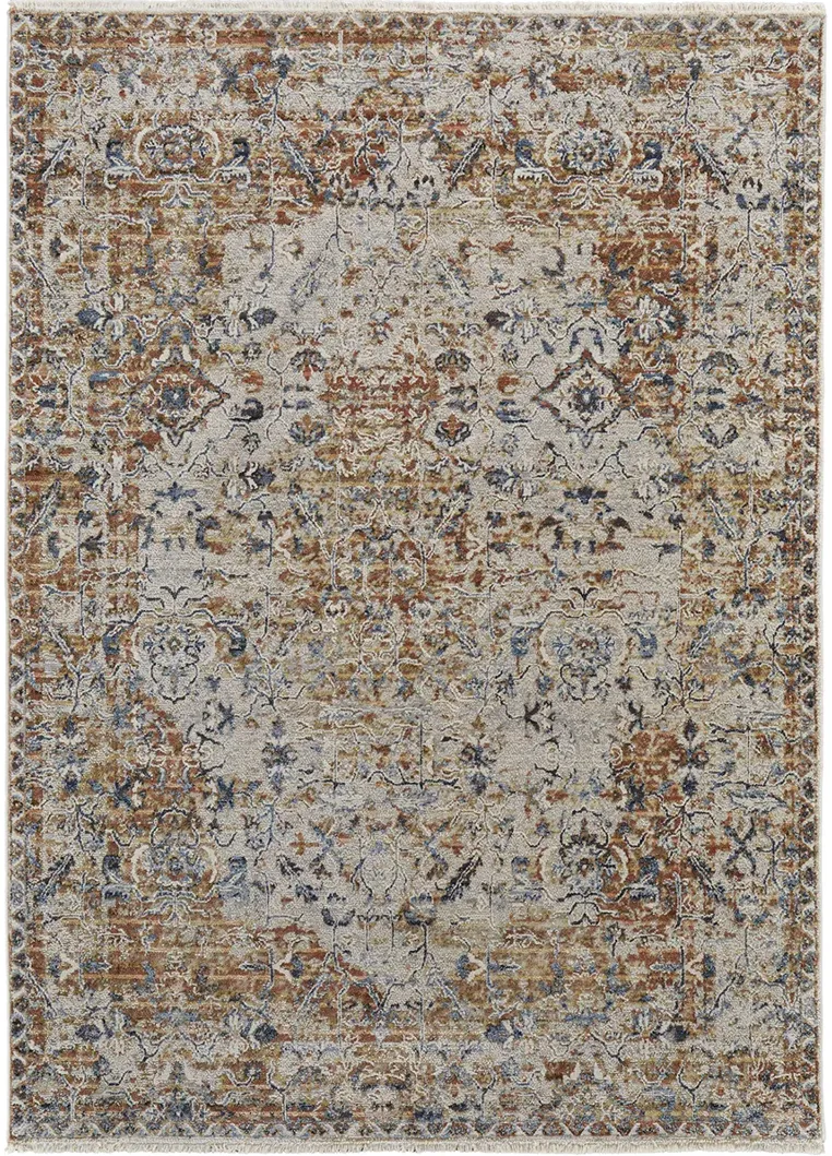 Kaia 39HVF Tan/Ivory/Orange 9'8" x 12'8" Rug