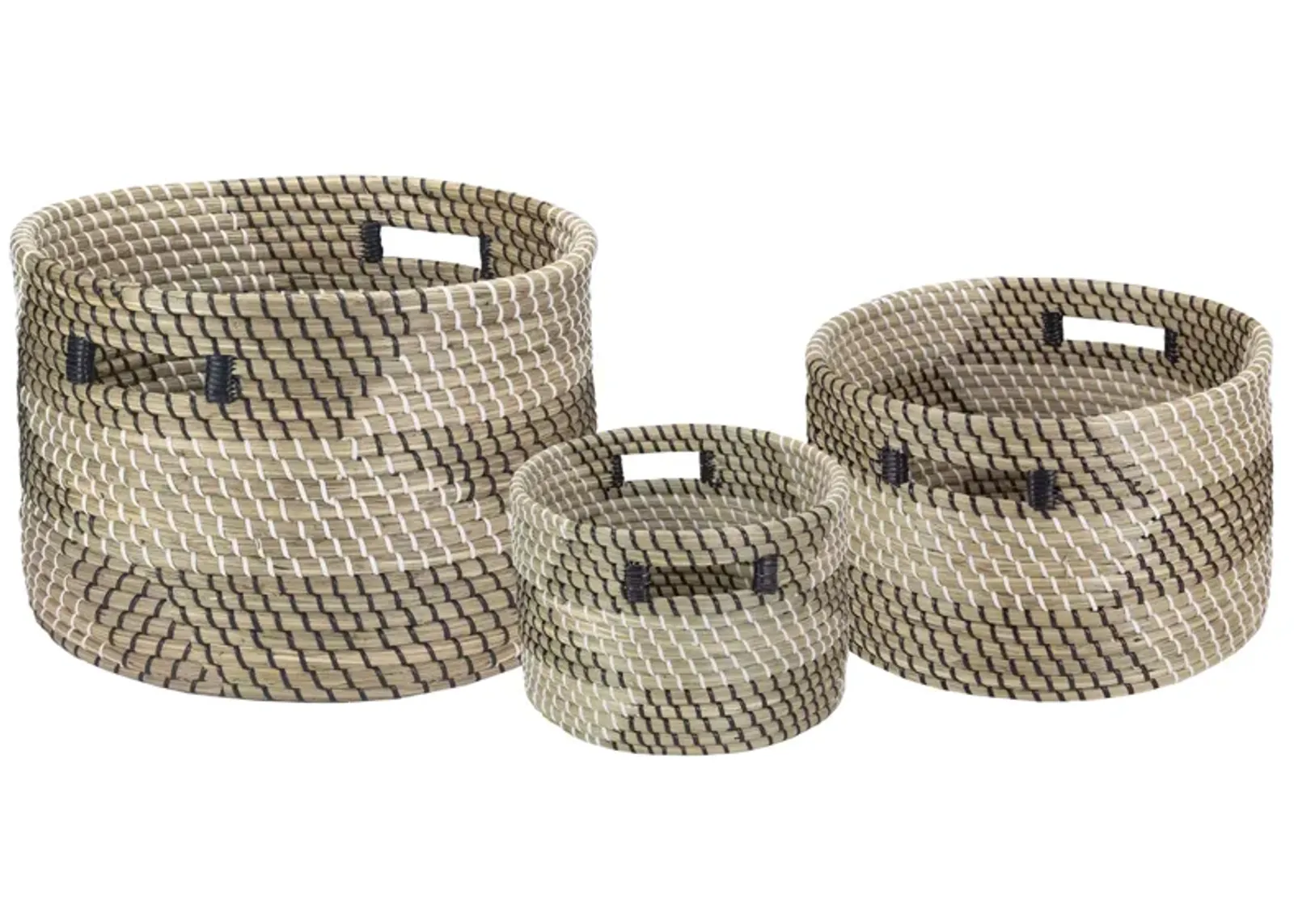 Set of 3 Traditional Nesting Wicker Baskets 14.5"