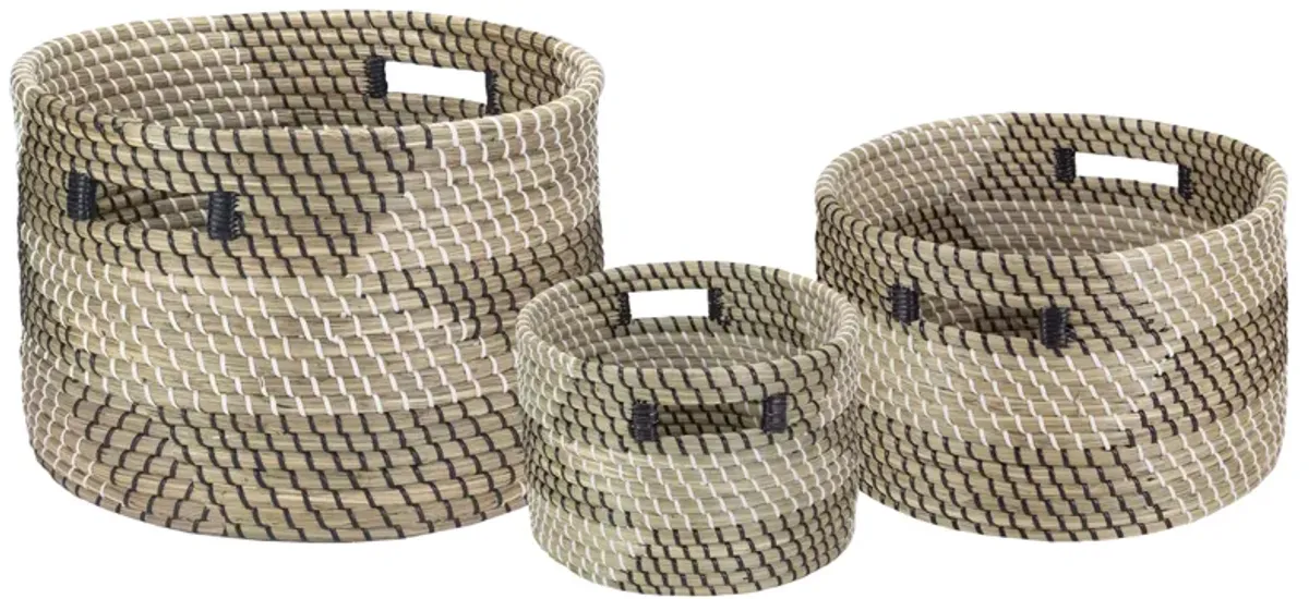 Set of 3 Traditional Nesting Wicker Baskets 14.5"