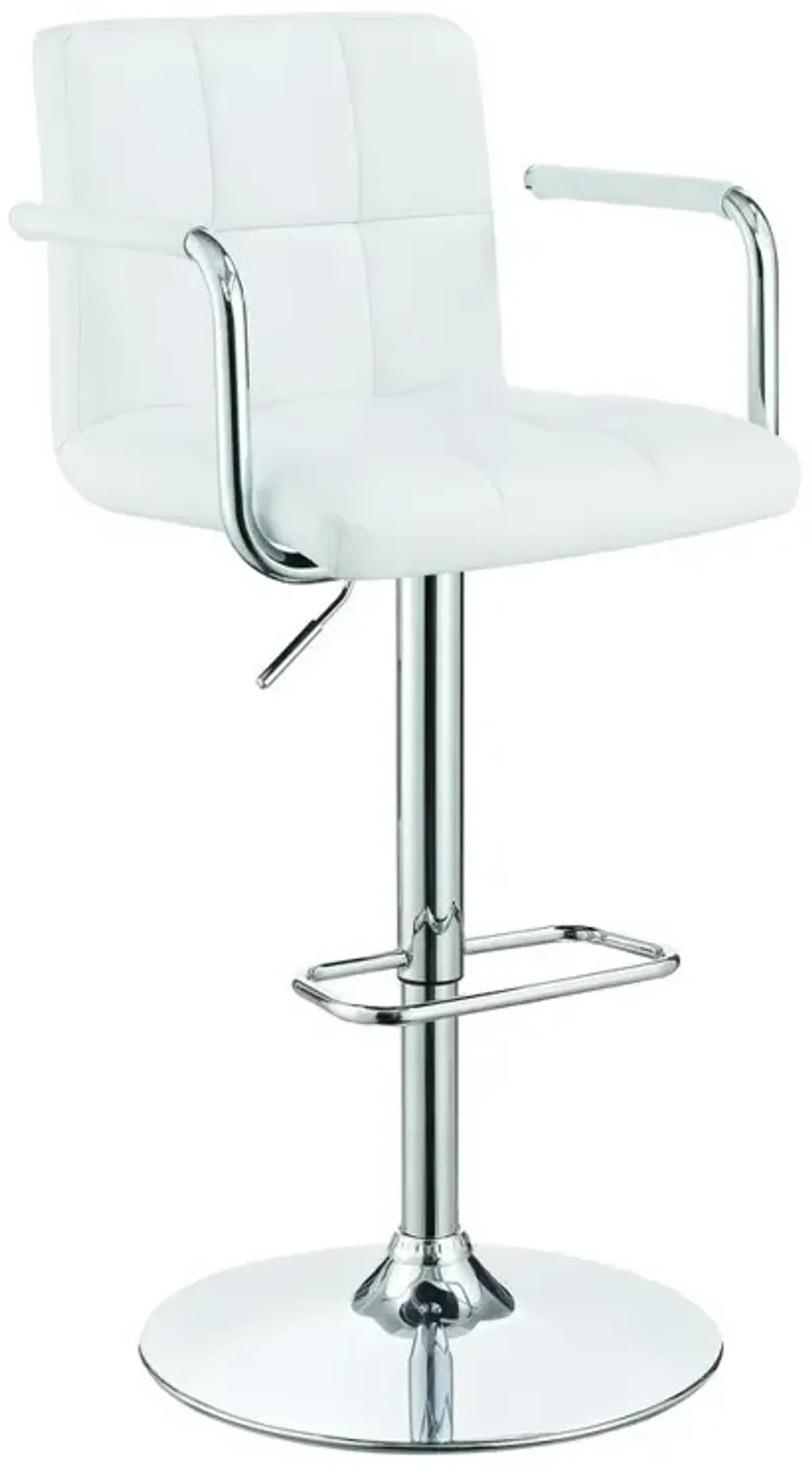 Palomar Adjustable Height Bar Stool White and Chrome