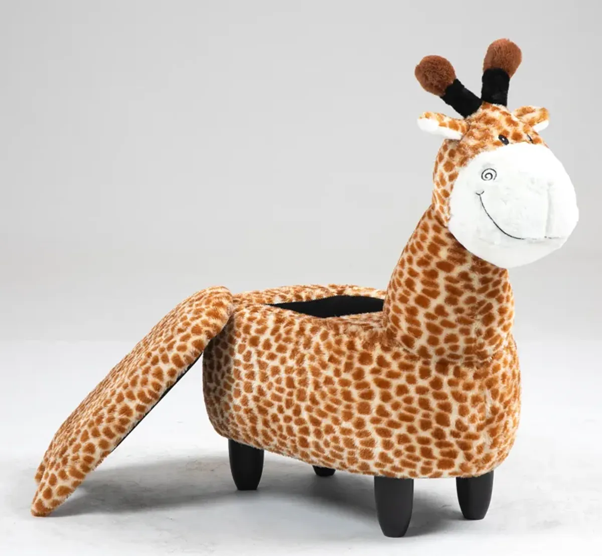 Brown Giraffe Animal Storage Ottoman