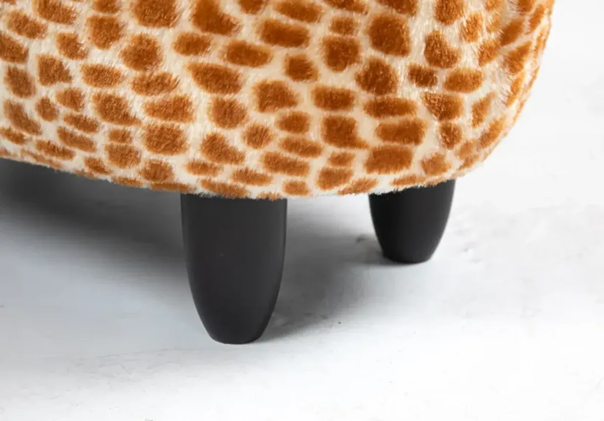 Brown Giraffe Animal Storage Ottoman