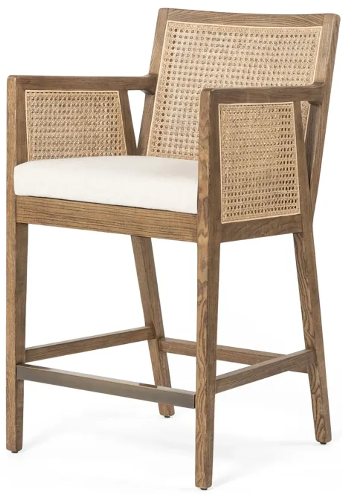 Antonia Cane Arm Counter Stool in Brown