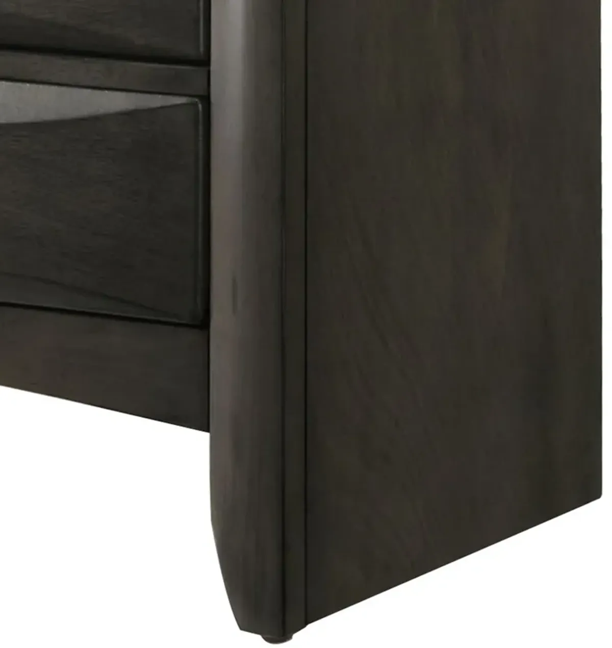 Wooden Nightstand with Bevel Drawer Front, Gray-Benzara