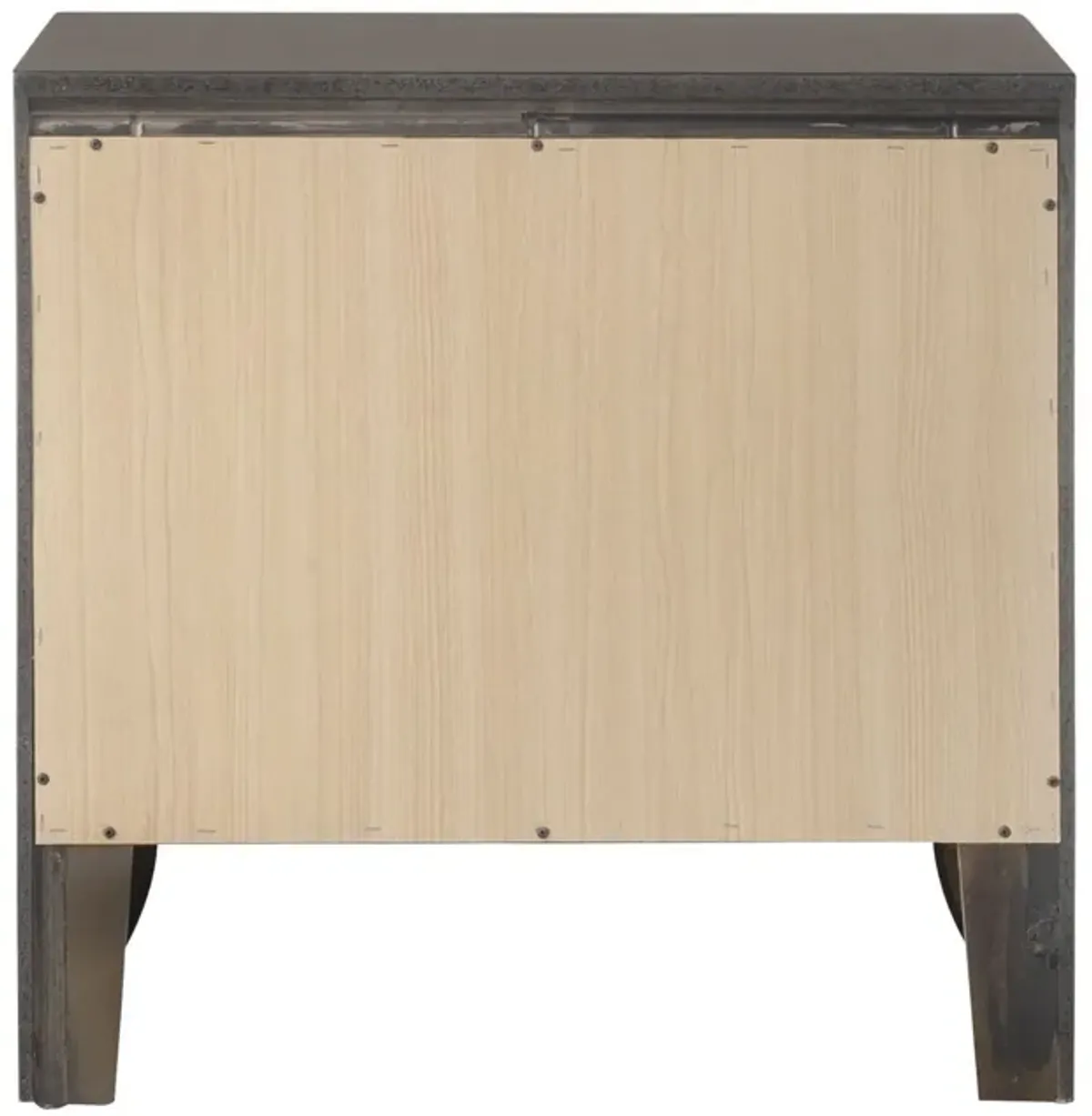 Wooden Nightstand with Bevel Drawer Front, Gray-Benzara