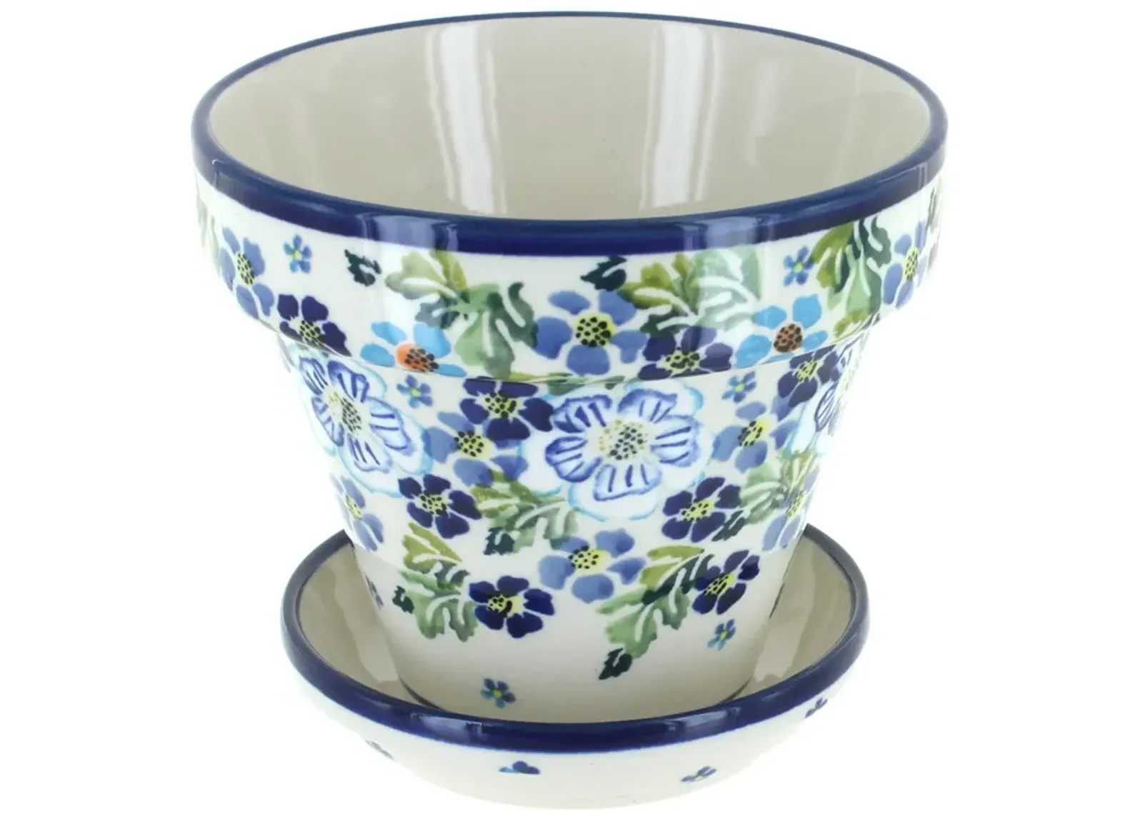 Blue Rose Polish Pottery Zoe Small Flower Pot