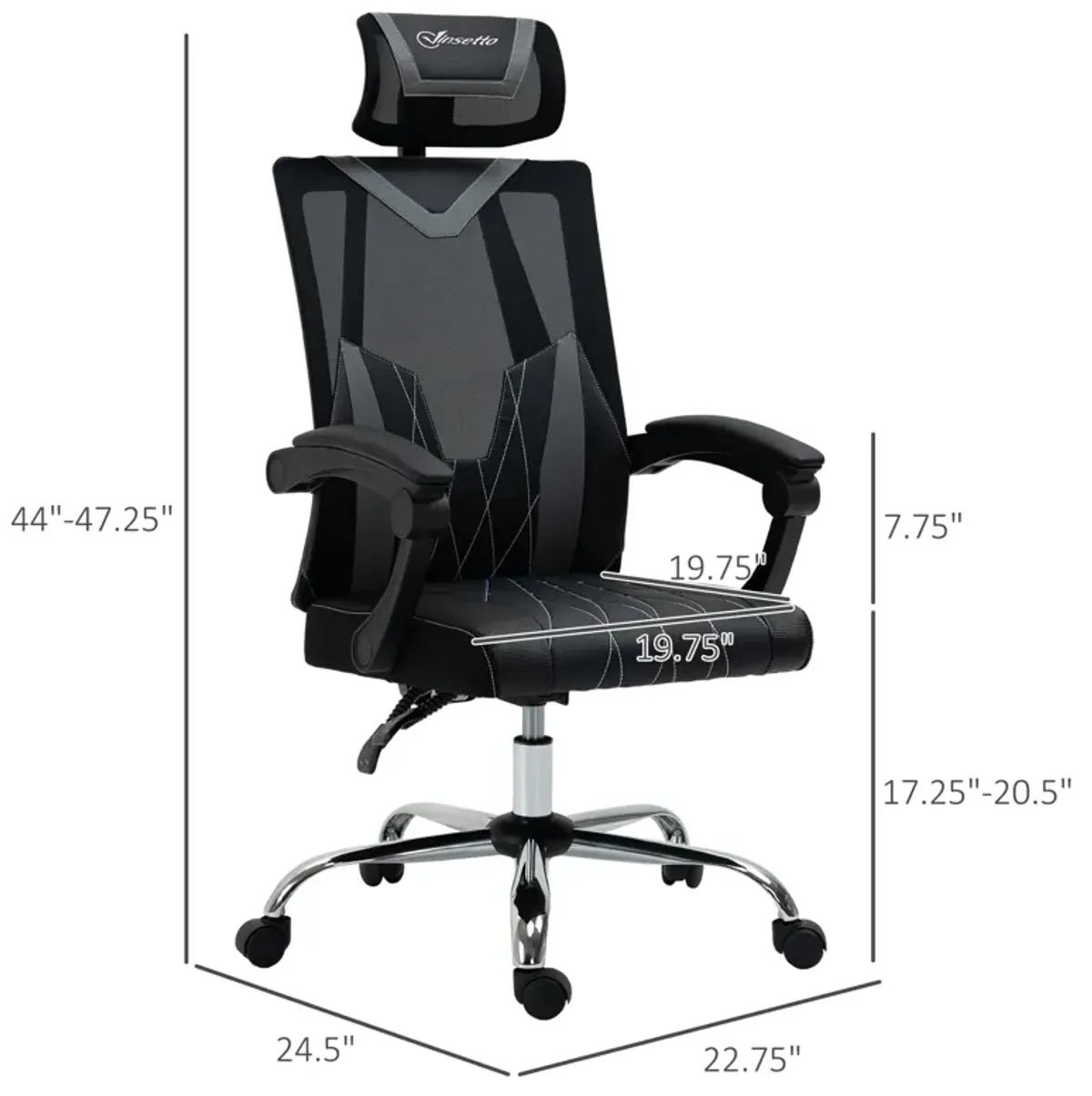 Ergonomic Mesh Seating: Desk Chair with Adjustable Headrest and Swivel