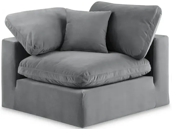 Meridian Furniture Comfy Grey Velvet Modular Corner Chair