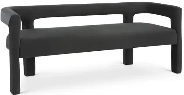 Meridian Furniture Athena Black Velvet Bench