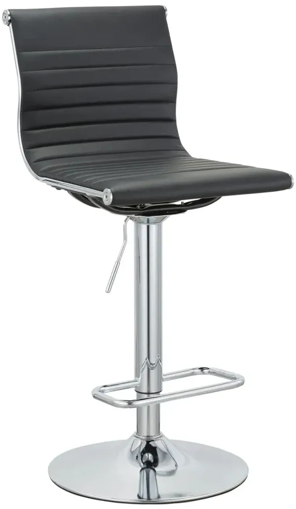 (37'' ~ 45.5'')H Adjustable PU Bar Stool with Chrome Leg