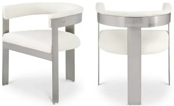 Meridian Furniture Romeo Cream Vegan Leather Dining Chair, Set of 2