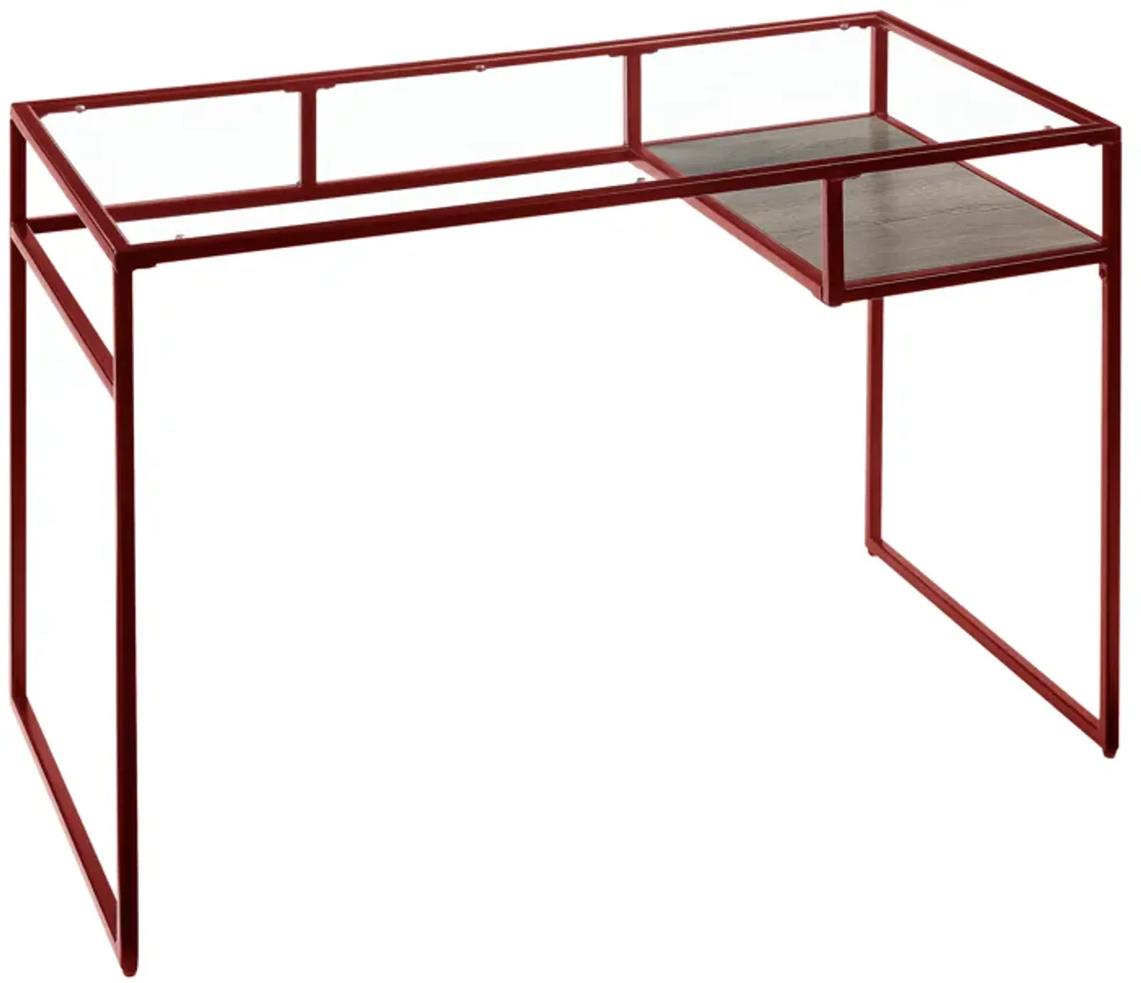 ACME Yasin Writing Desk, Red & Glass