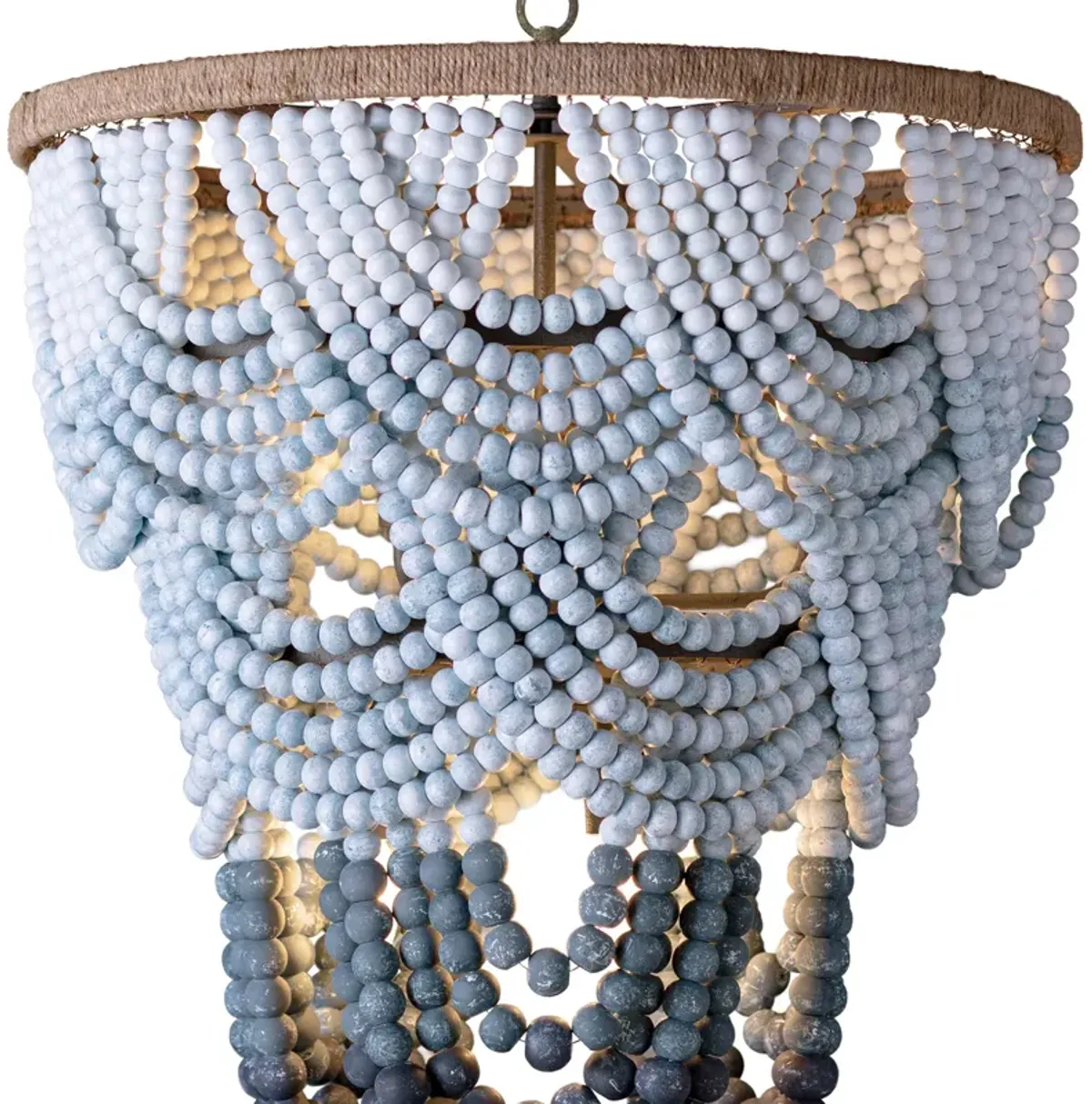 Ombre Wood Bead Chandelier