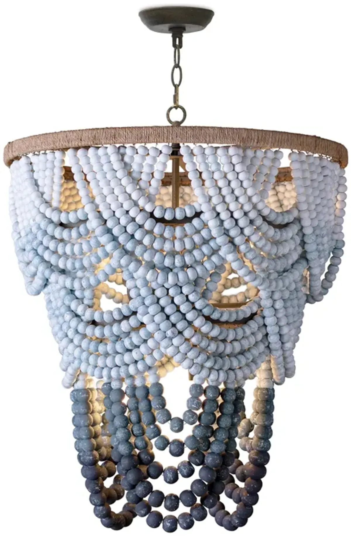 Ombre Wood Bead Chandelier