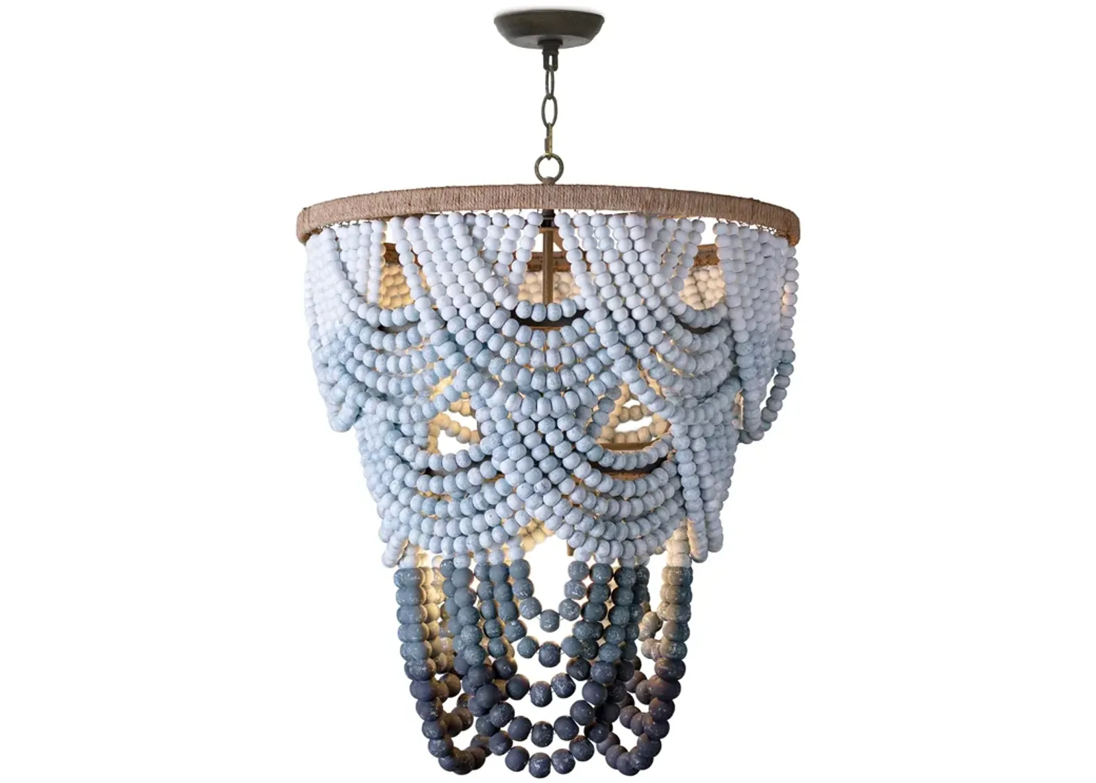 Ombre Wood Bead Chandelier