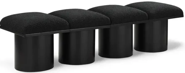 Meridian Furniture Pavilion Black Boucle Fabric Bench