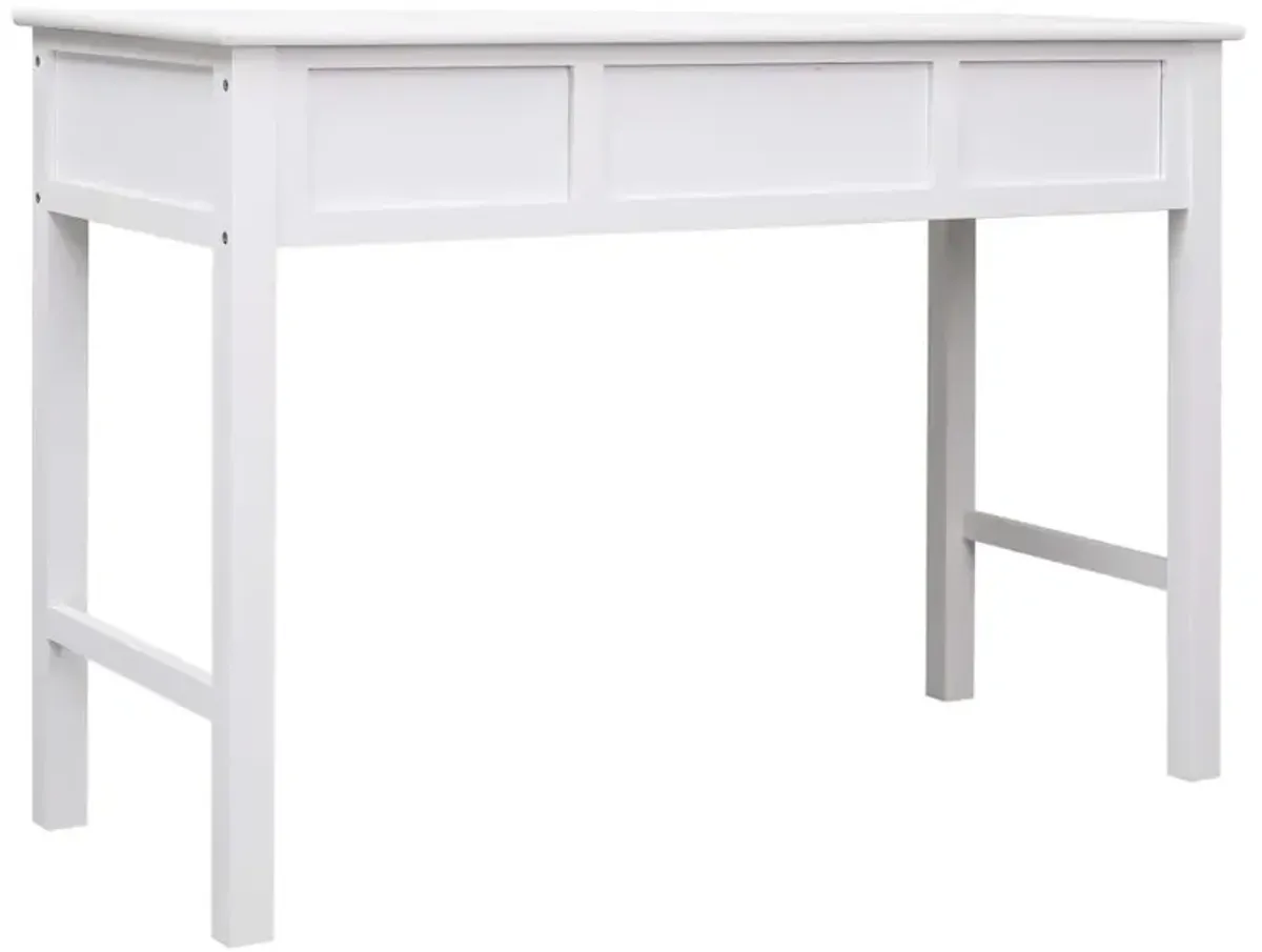 vidaXL Writing Desk White 43.3"x17.7"x29.9" Wood