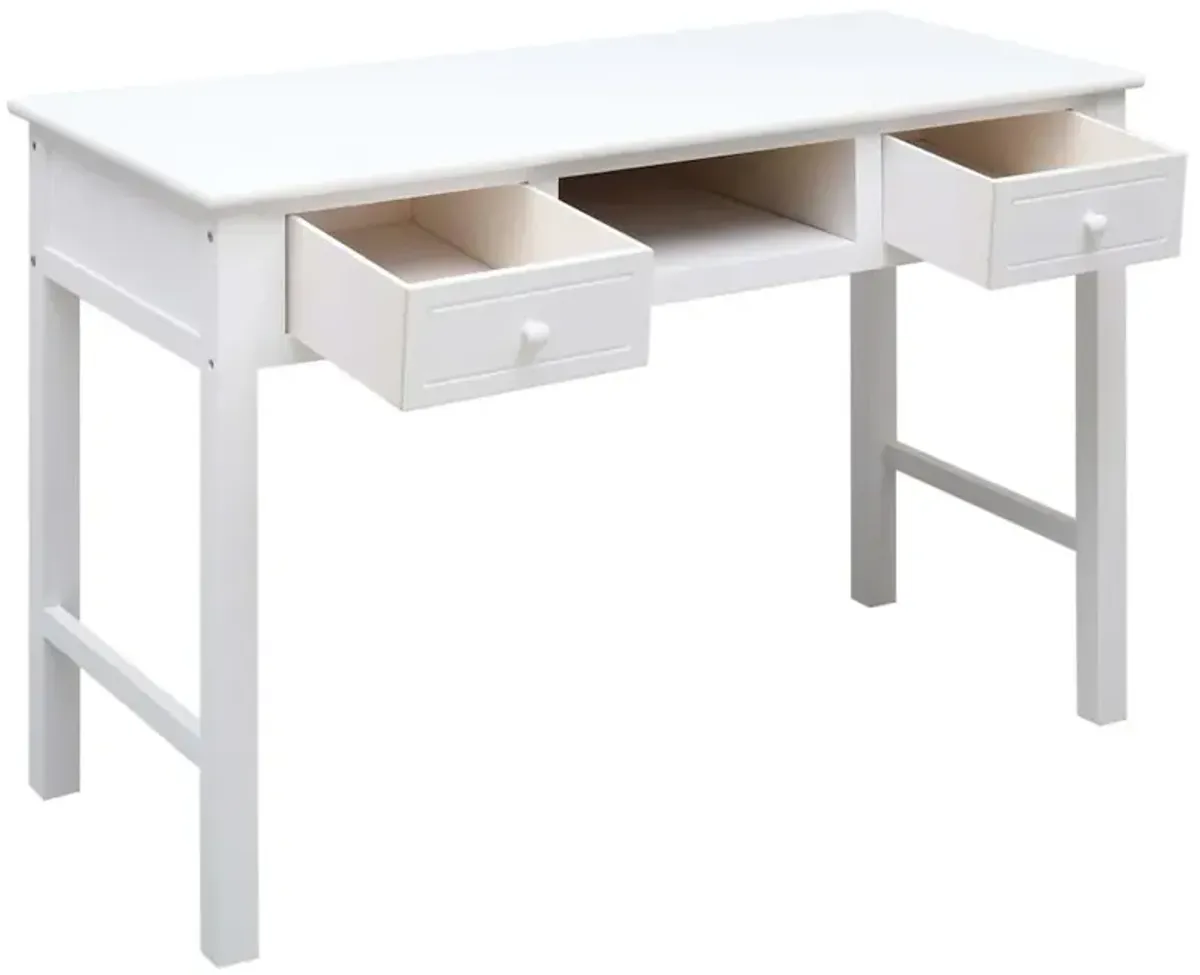 vidaXL Writing Desk White 43.3"x17.7"x29.9" Wood