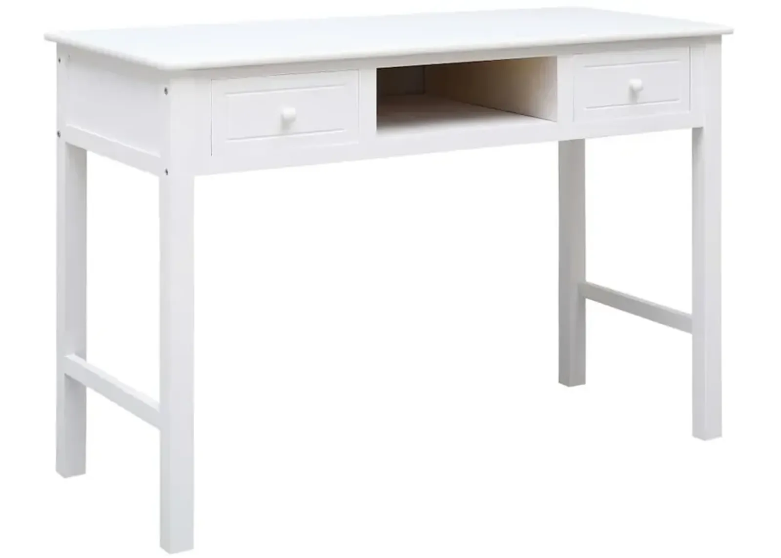 vidaXL Writing Desk White 43.3"x17.7"x29.9" Wood