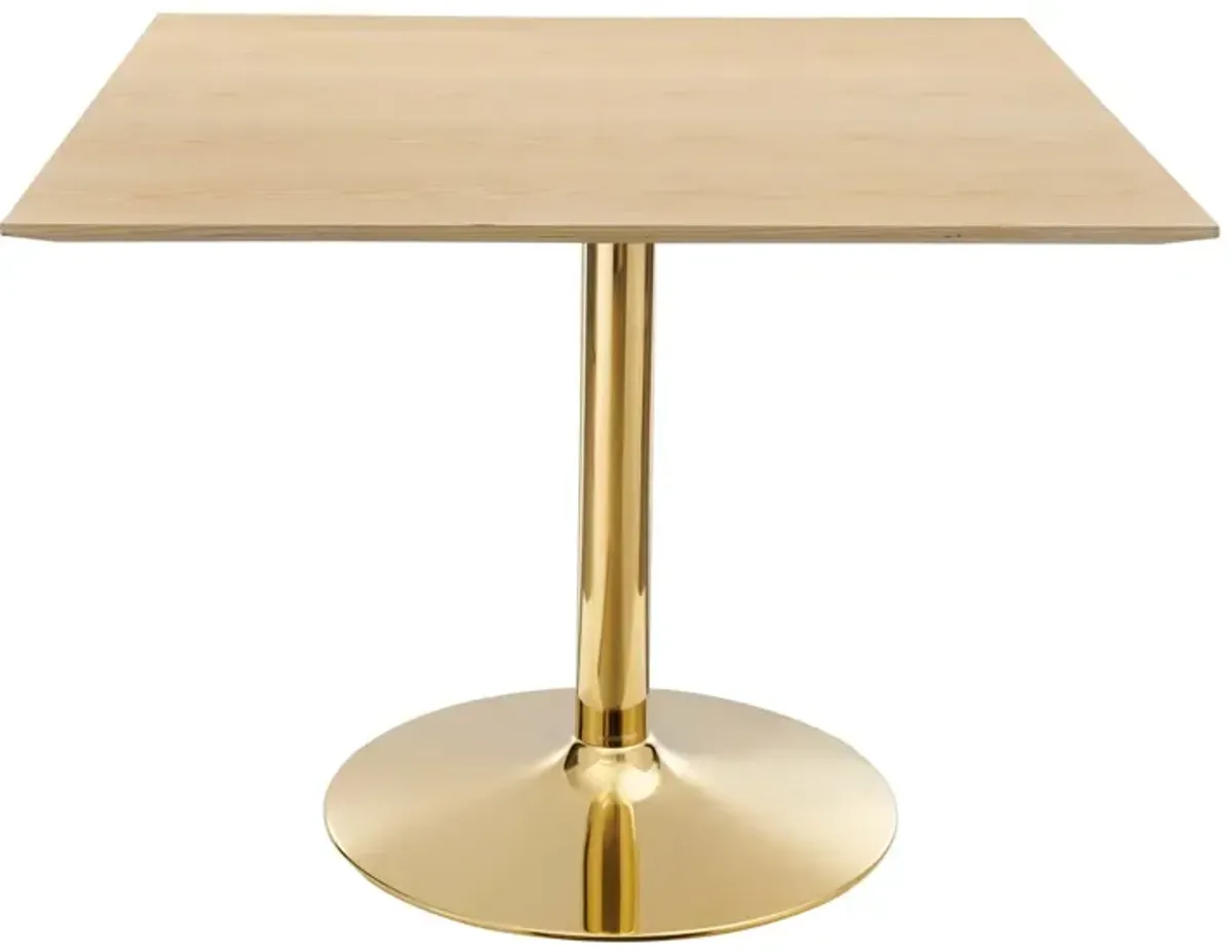 Modway - Verne 40" Square Dining Table Gold Natural