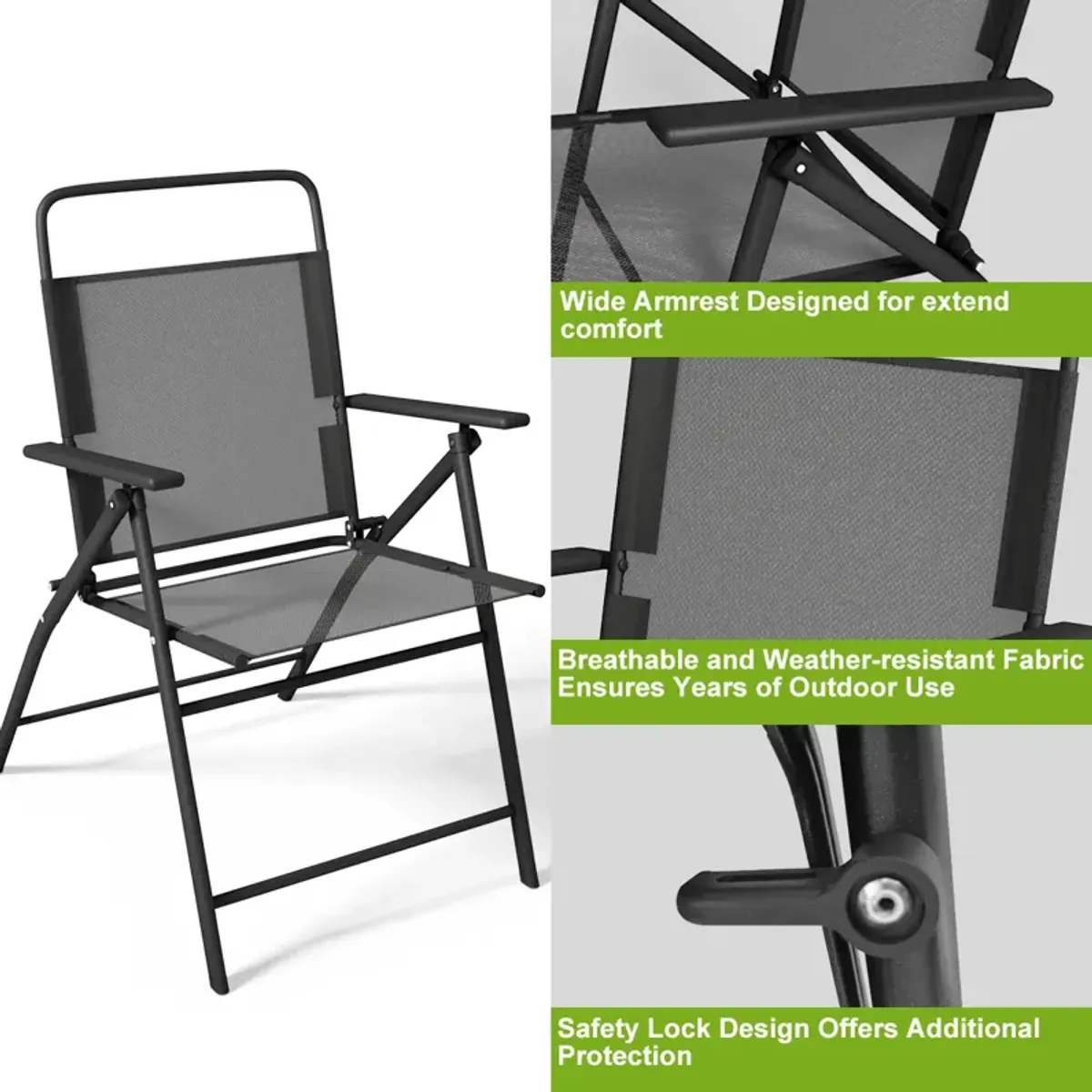 6 Pieces Outdoor Patio Chairs with Rustproof Metal Frame