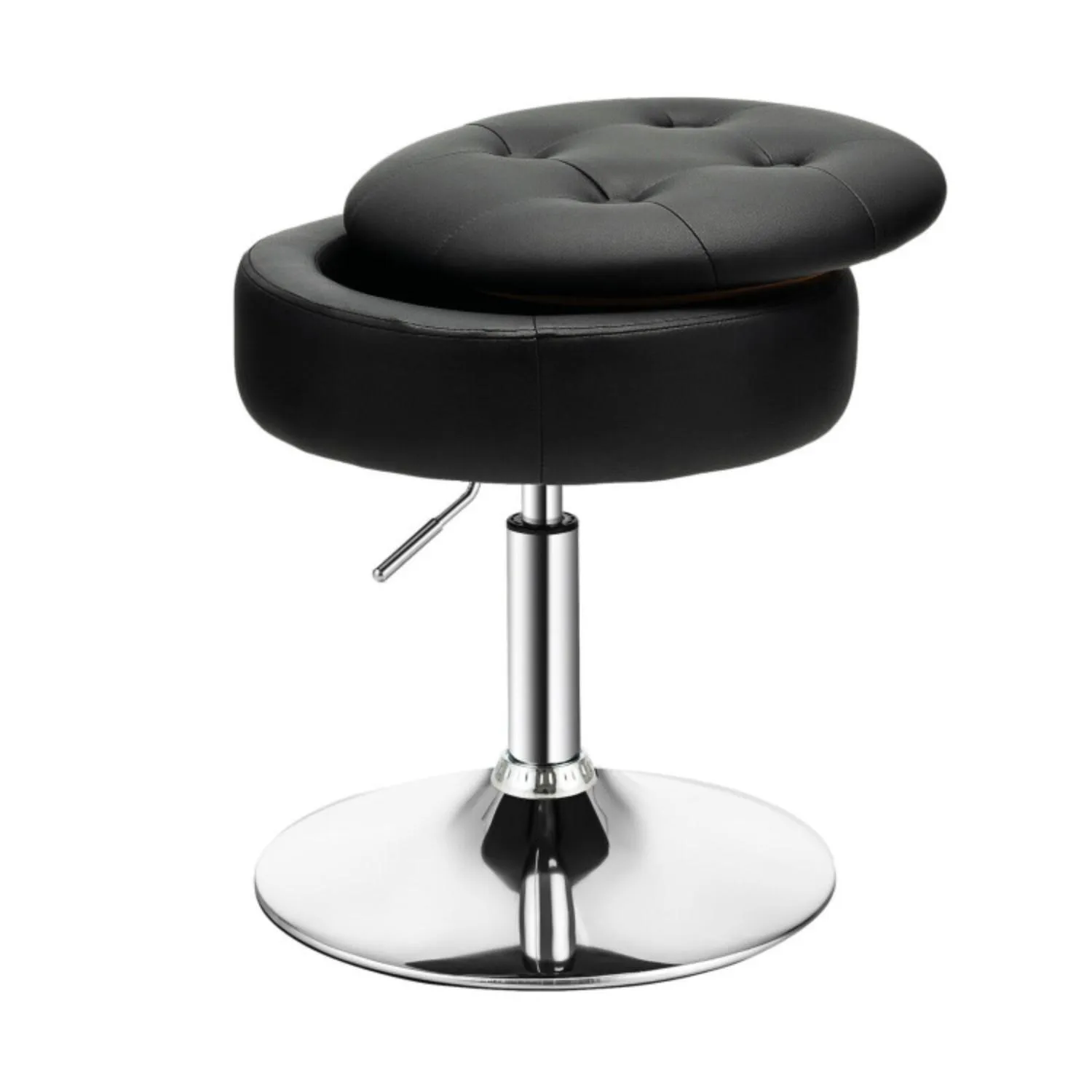 Hivvago Adjustable 360� Swivel Storage Vanity Stool with Removable Tray