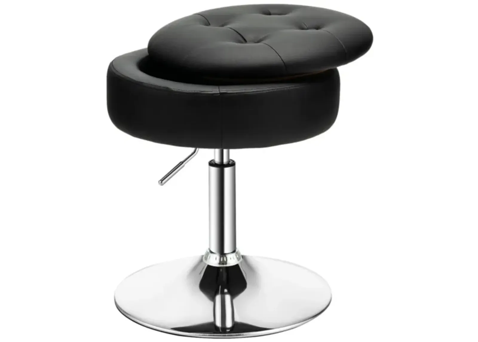 Hivvago Adjustable 360� Swivel Storage Vanity Stool with Removable Tray