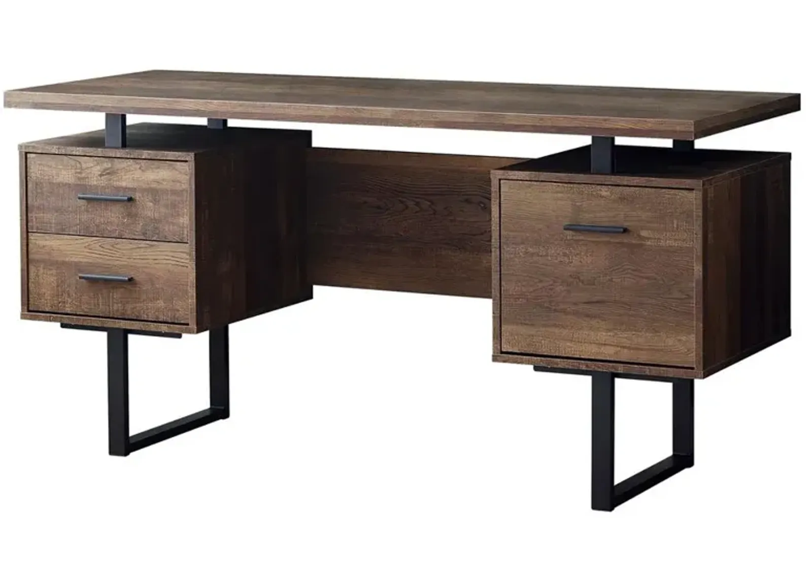 Monarch Specialities 60 Computer Desk with Metal Legs in Brown