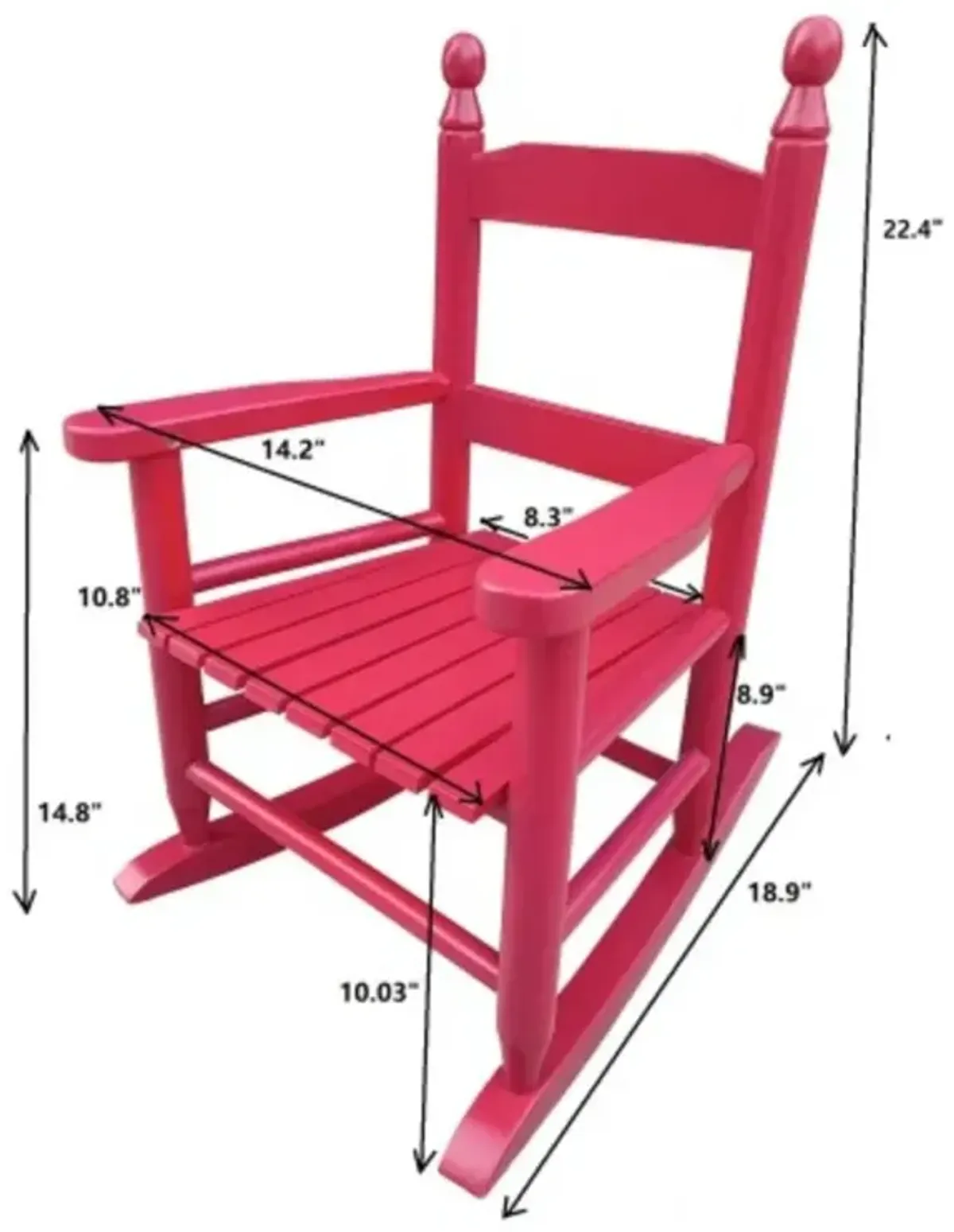 Children's rocking rose red chair- Indoor or Outdoor -Suitable for kids-Durable