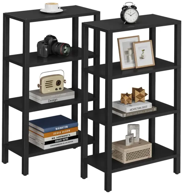 TUTOTAK Small Side Table, Narrow End Table, Skinny Sofa Table, Slim Nightstand, Couch Table, Living Room, Bed Room, Black TB01BK