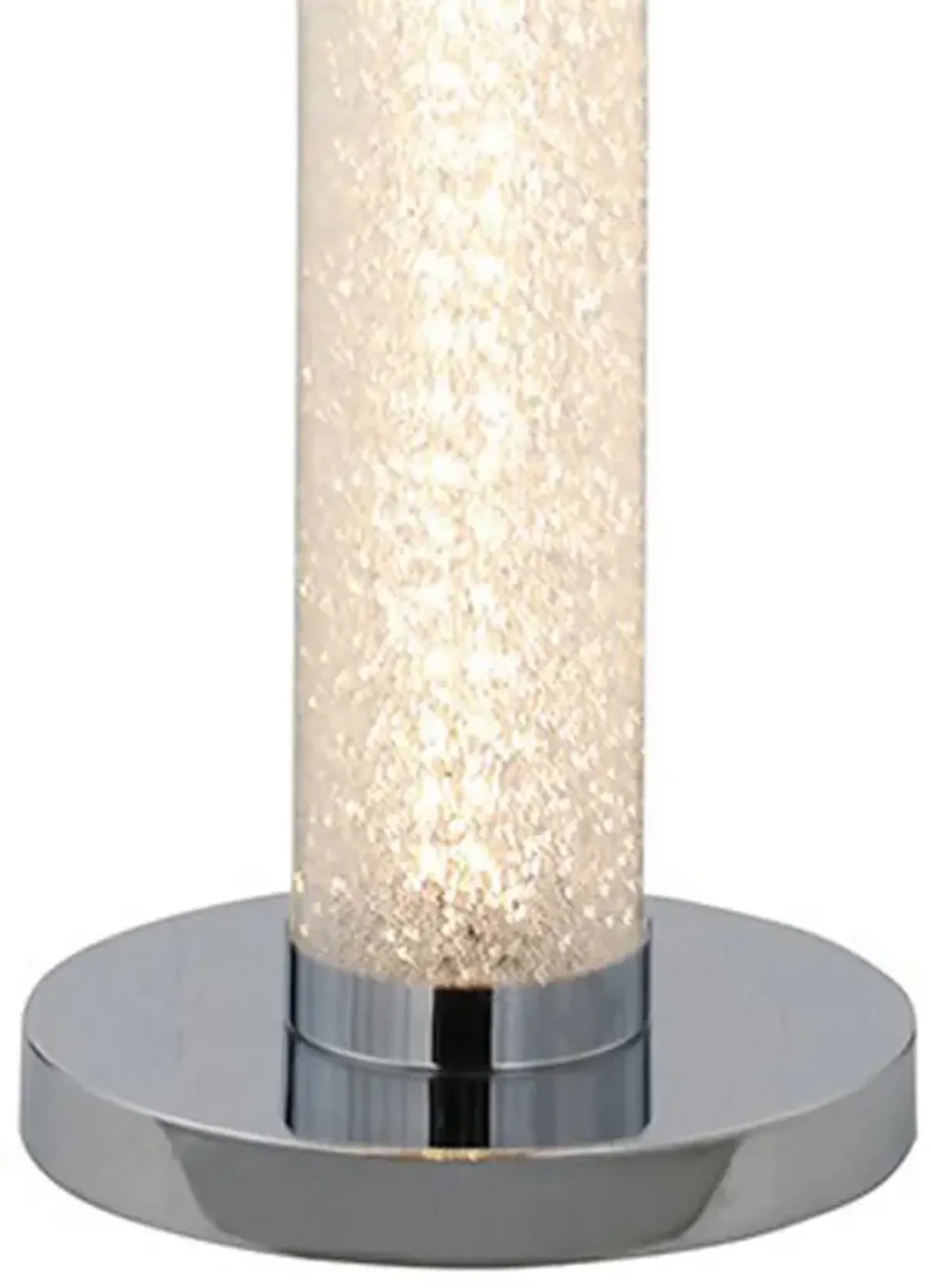 Column Style Floor Lamp with Sandrock Acrylic Tube, Clear-Benzara