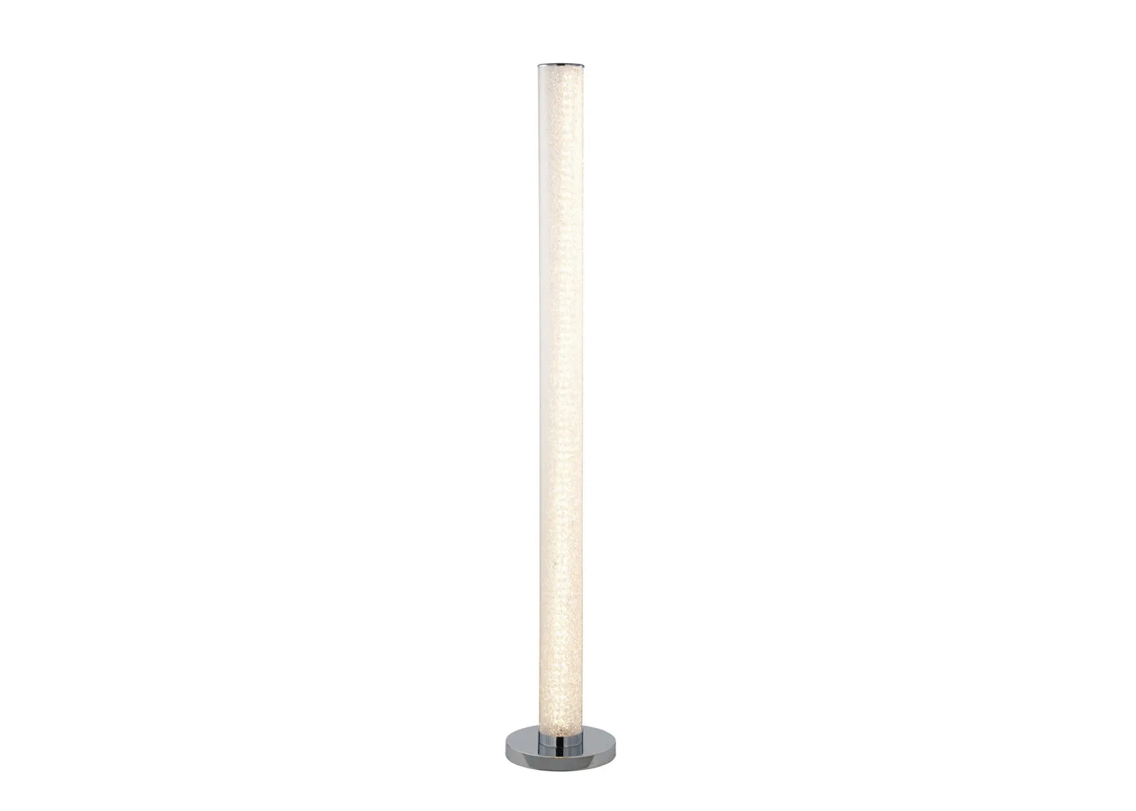 Column Style Floor Lamp with Sandrock Acrylic Tube, Clear-Benzara