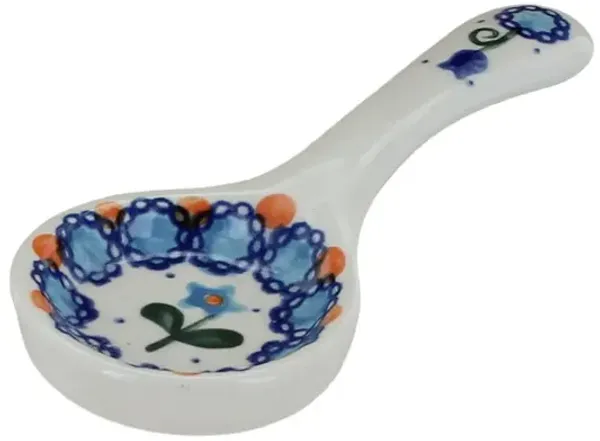 Blue Rose Polish Pottery Garden Butterfly Candle Holder