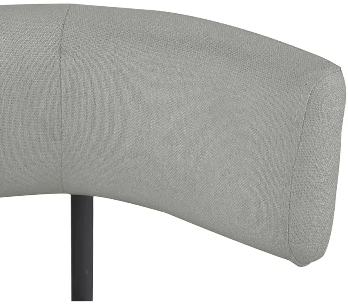 Meridian Furniture Rivage Light Grey Durable Linen Textured Fabric Dining Chair, Set of 2