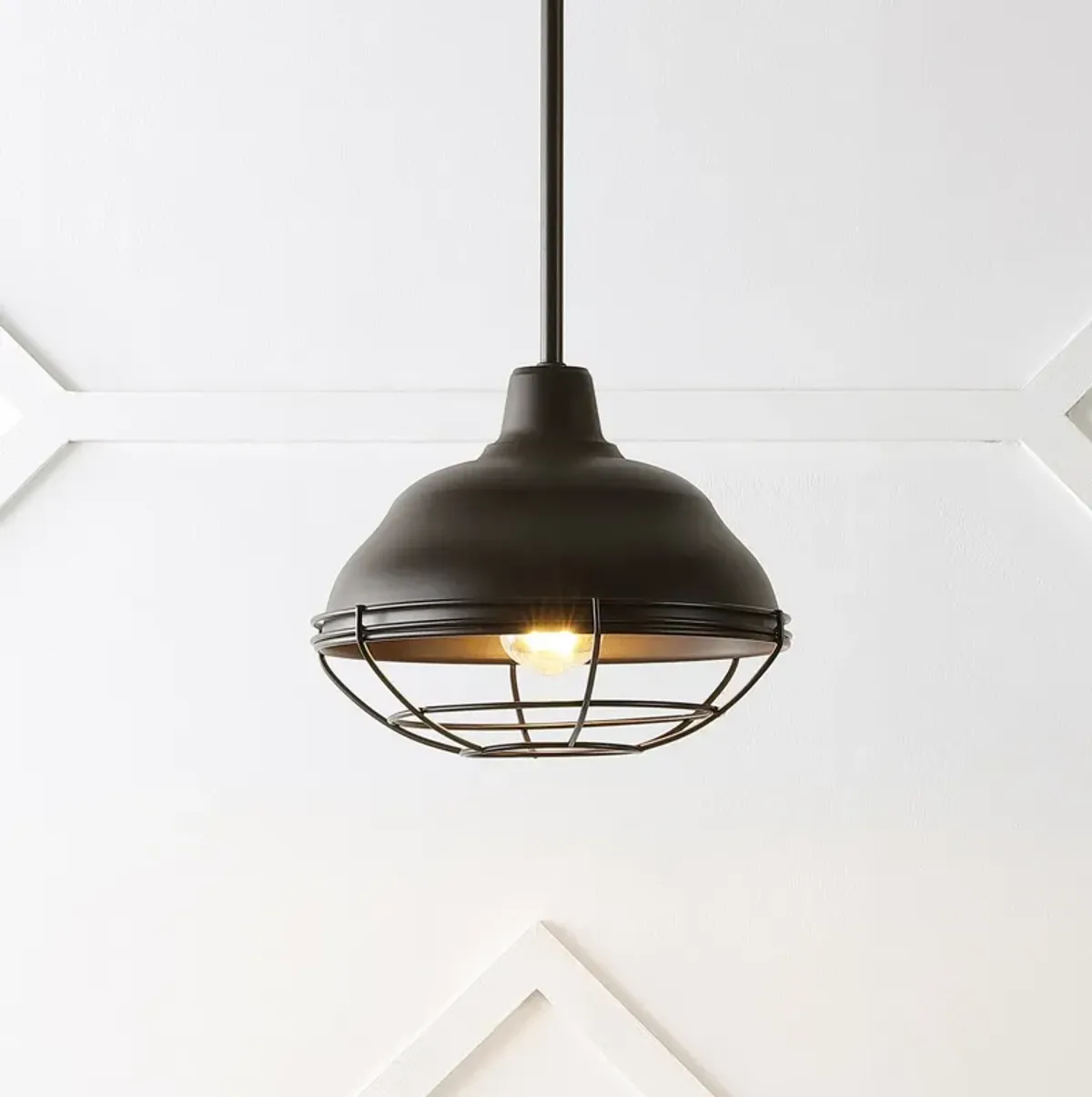 Levi Industrial Farmhouse Iron LED Pendant