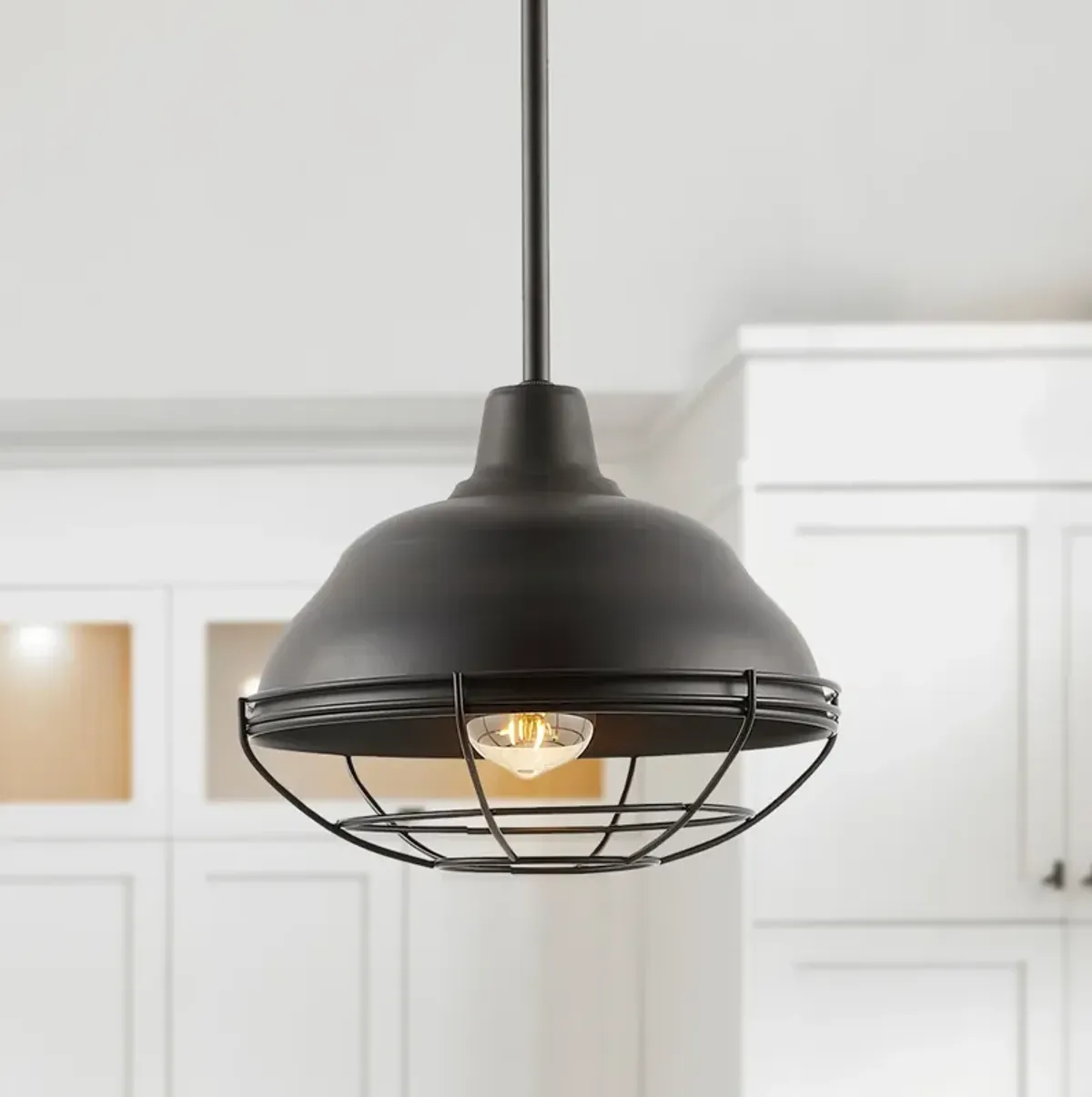 Levi Industrial Farmhouse Iron LED Pendant