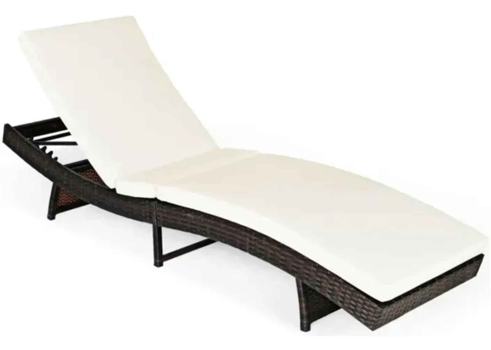 Hivvago Patio Folding Chaise Lounge with 5 Adjustable Levels and Cushion