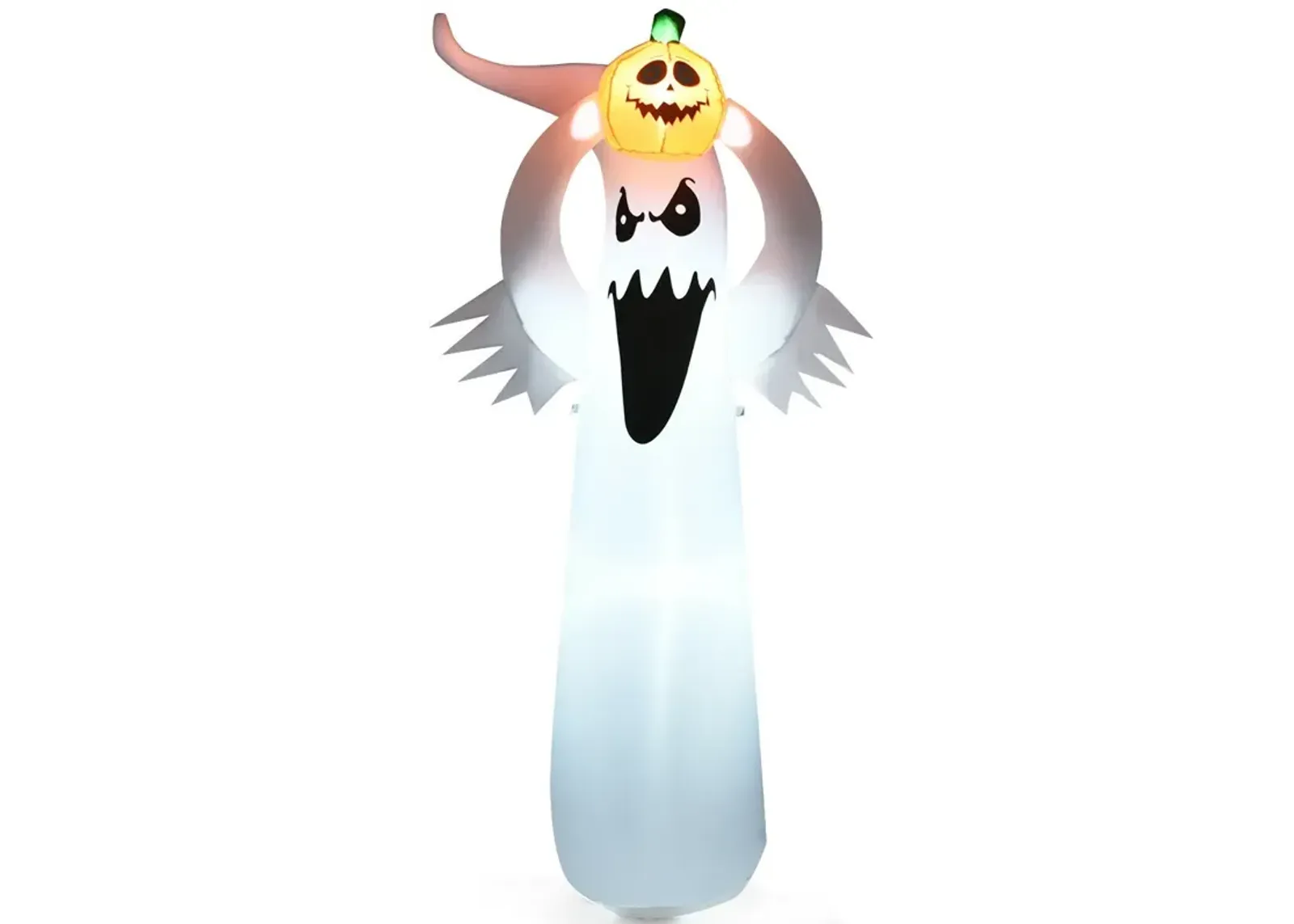 6 Feet Halloween Inflatable Blow Up Ghost with Pumpkin and LED Lights