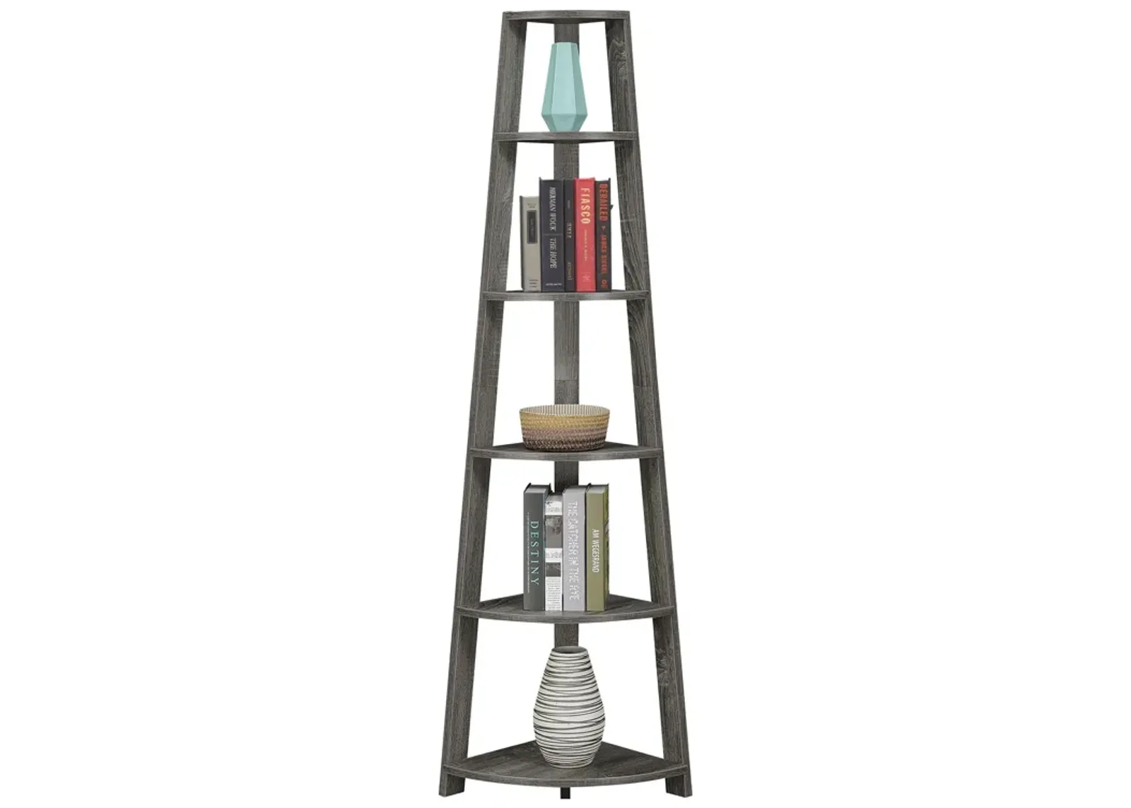 Newport 5 Tier Corner Bookshelf