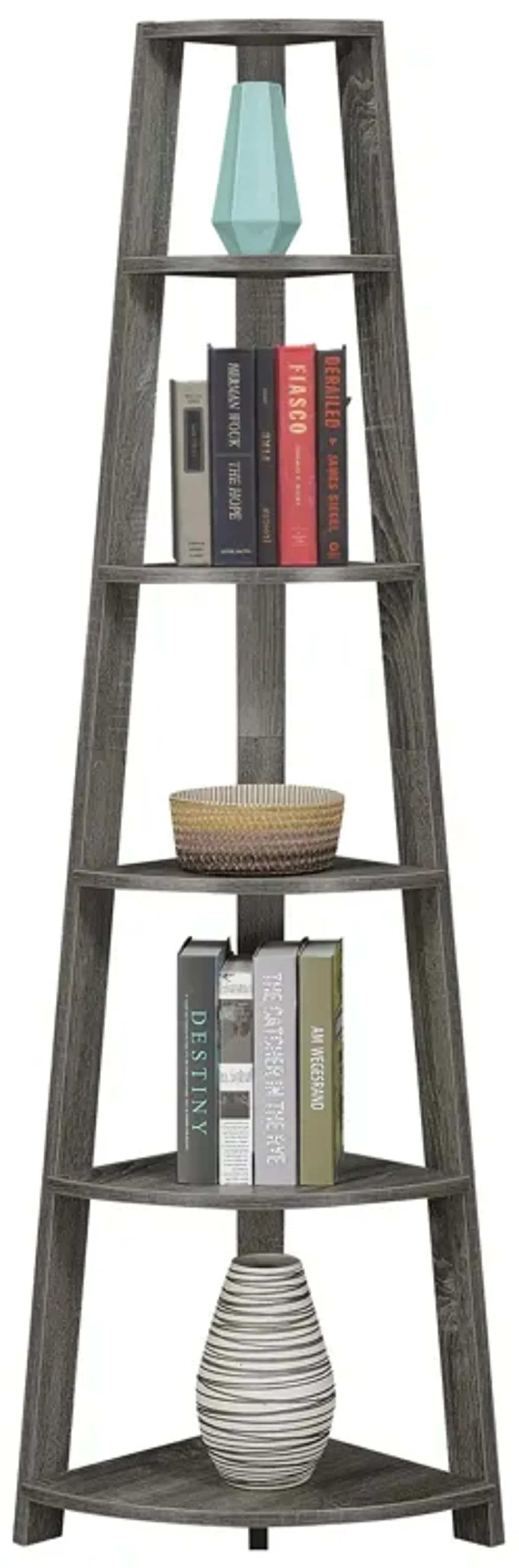 Newport 5 Tier Corner Bookshelf