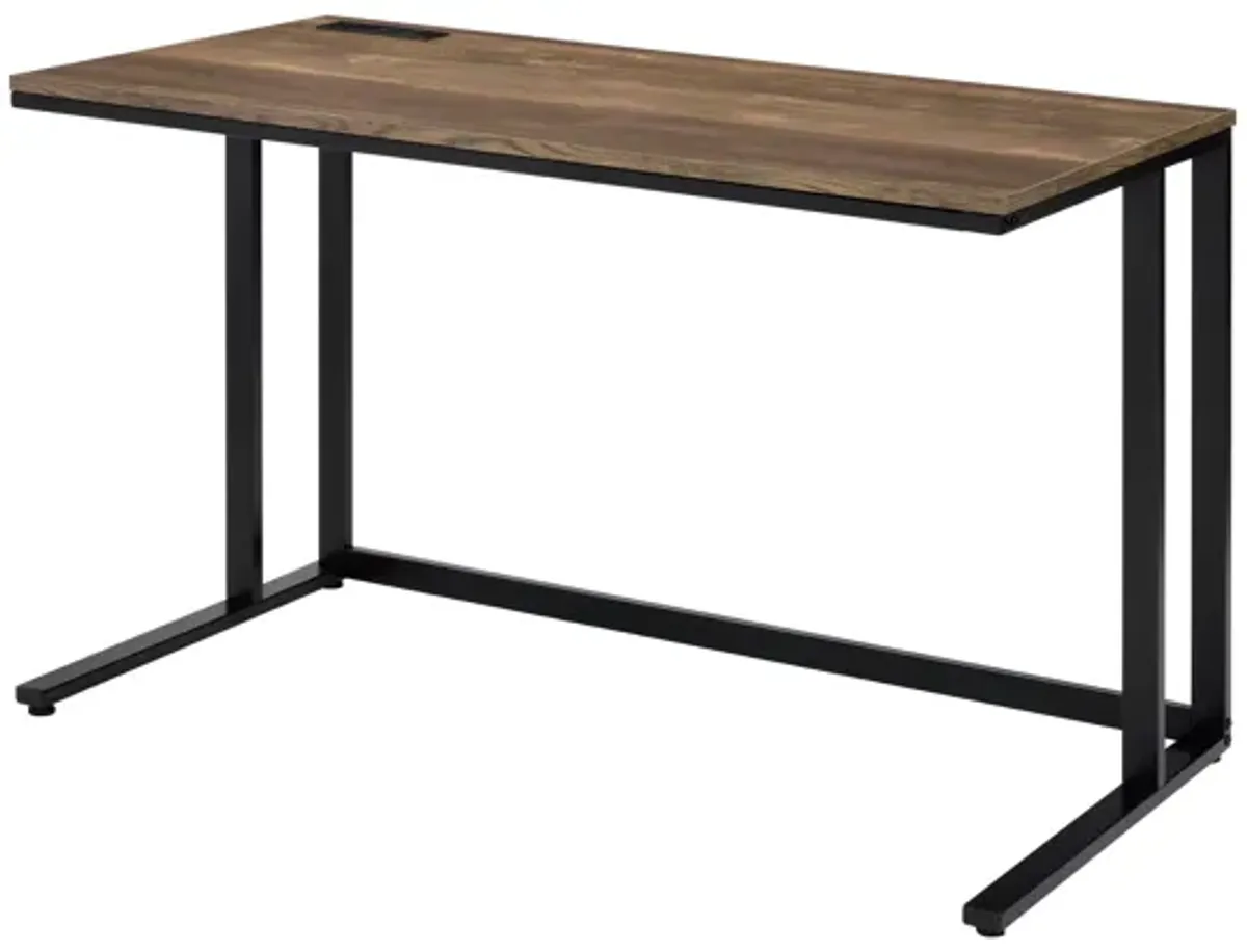 ACME Tyrese Writing Desk w/USB, Walnut & Black Finish