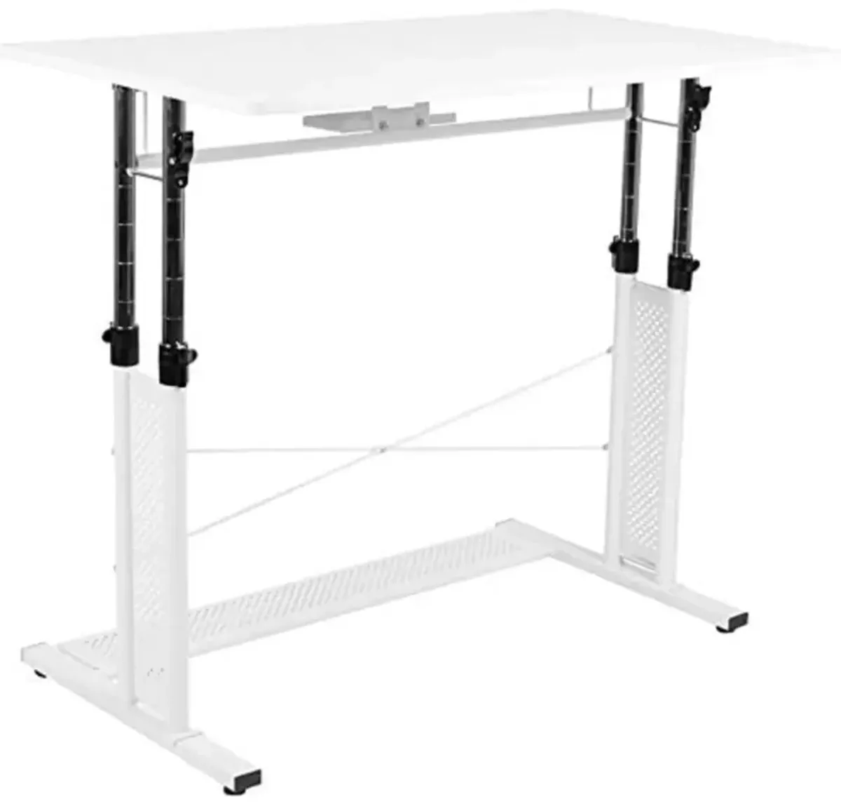 Flash Furniture Fairway Height Adjustable (27.25-35.75"H) Sit to Stand Home Office Desk - White