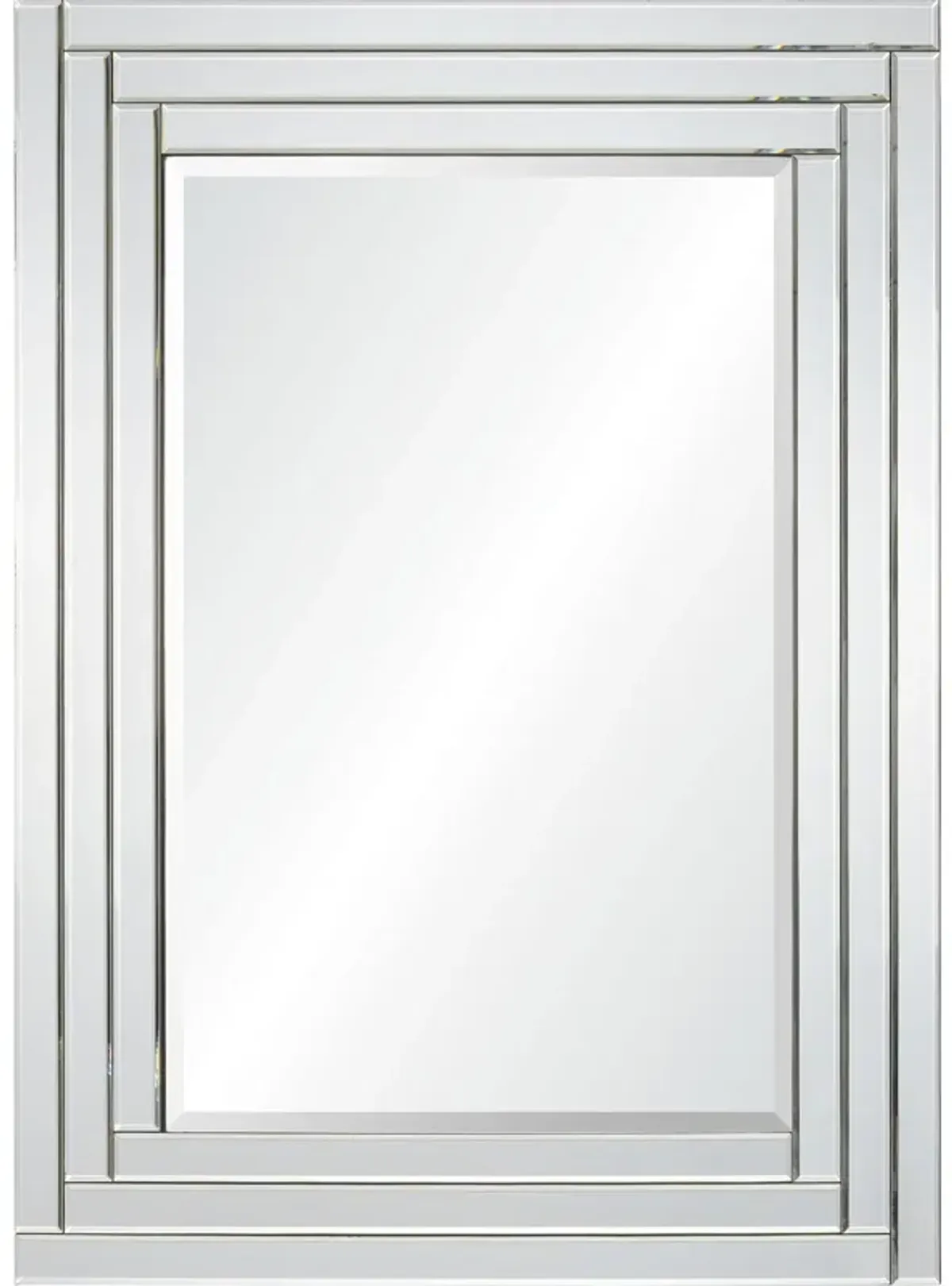 36" Clear Beveled Step Framed Rectangular Wall Mirror