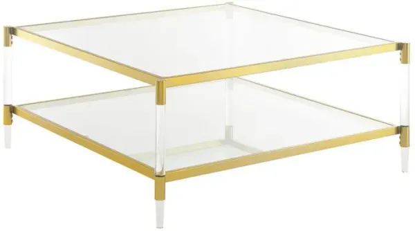 Convenience Concepts Royal Crest 2 Tier Acrylic Glass Square Coffee Table